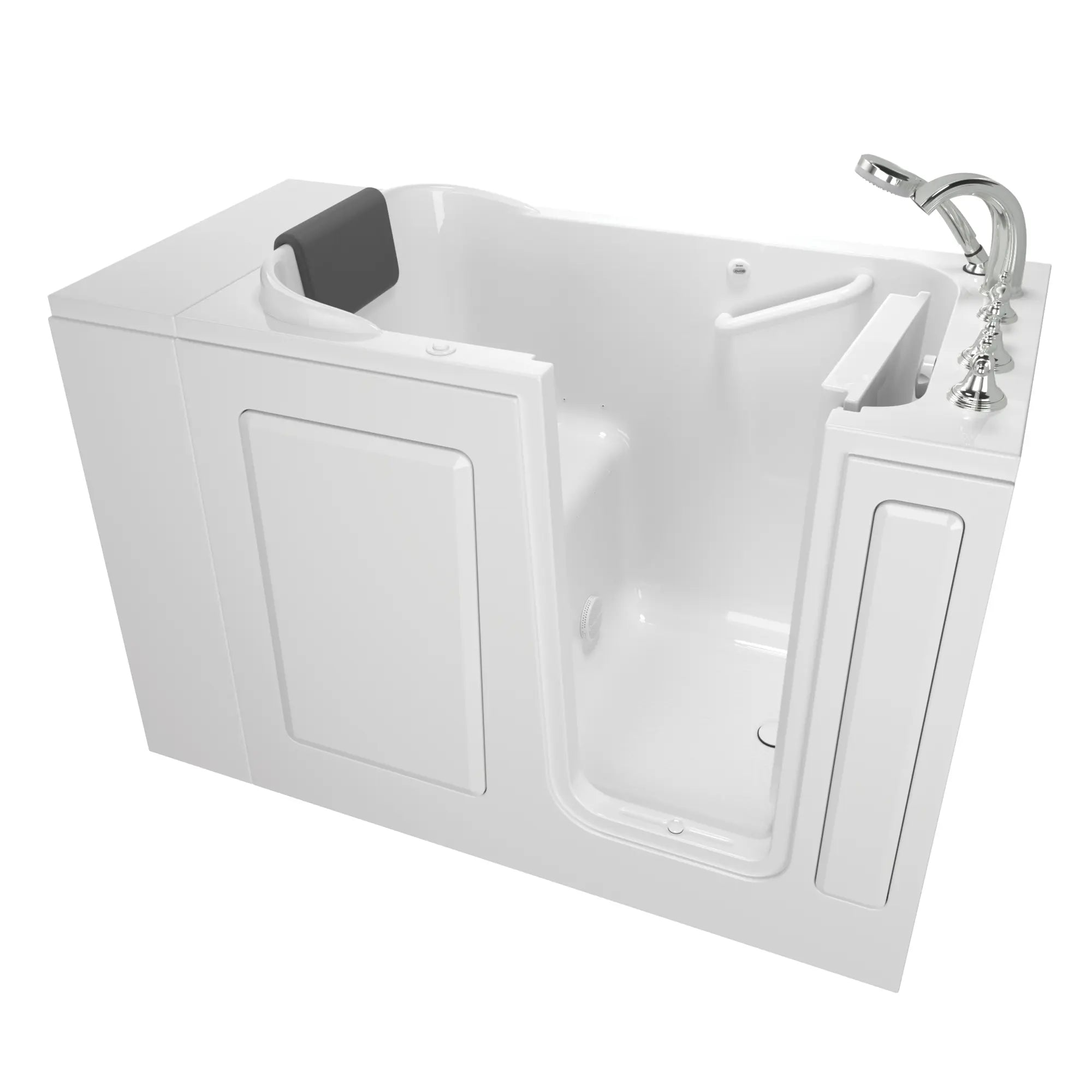 Gelcoat Premium Series 28 x 48-Inch Walk-in Tub With Air Spa System - Right-Hand Drain With Faucet // WHITE // 170281_2848109ARW_SS4828RAWH_KO_0_CDNwebp.webp