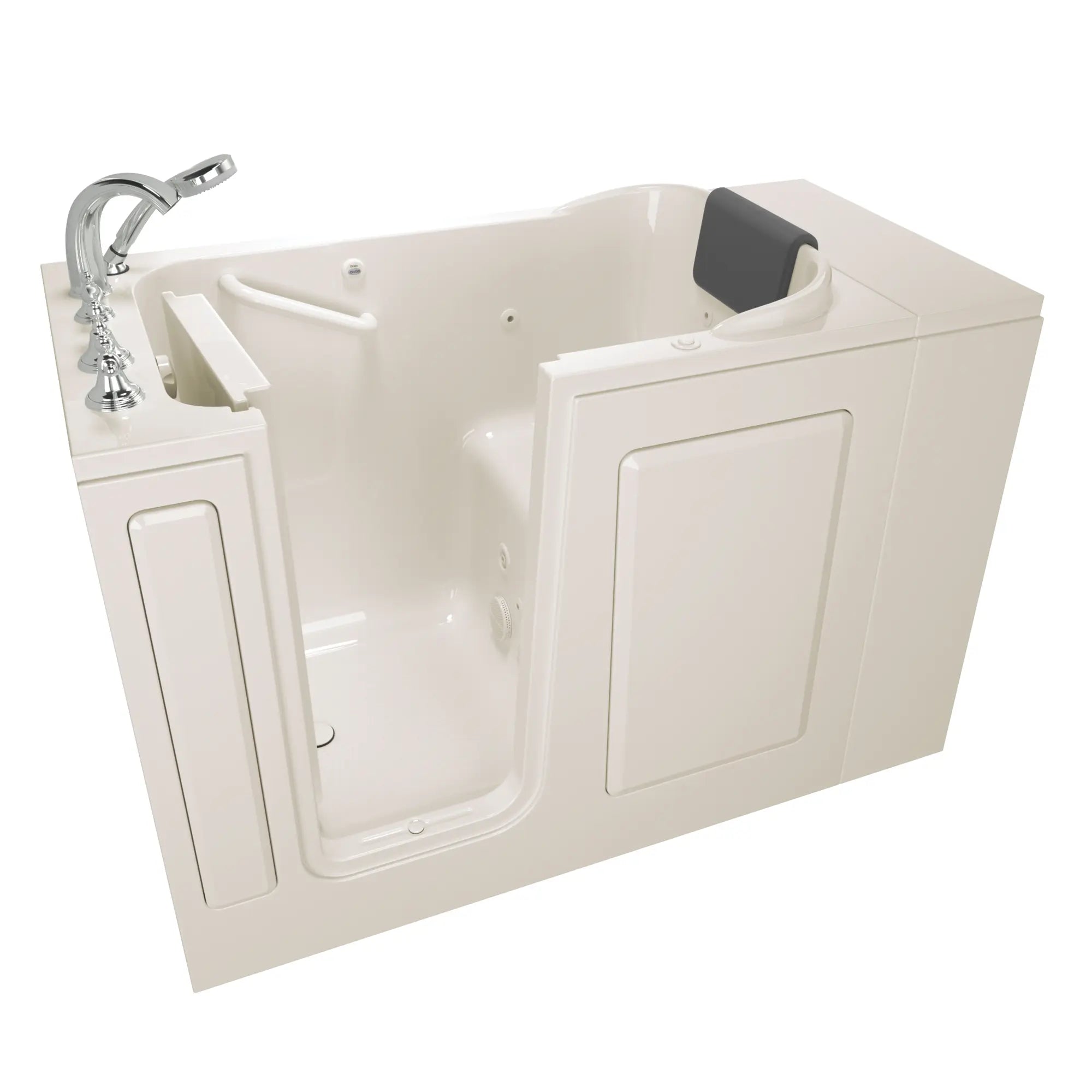 Gelcoat Premium Series 28 x 48-Inch Walk-in Tub With Whirlpool System - Left-Hand Drain With Faucet // LINEN // 170283_2848109WLL_SS4828LJBC_KO_0_CDNwebp.webp