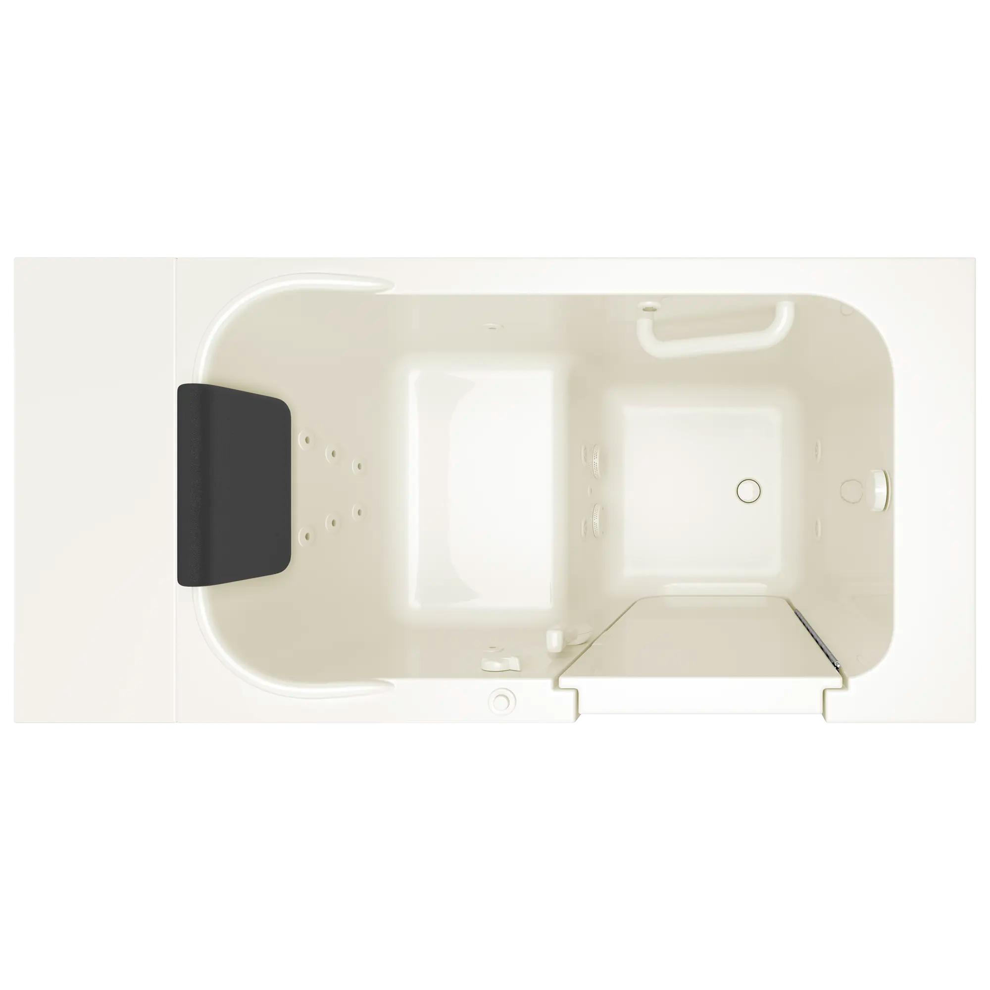 Gelcoat Premium Series 28 x 48-Inch Walk-in Tub With Whirlpool System - Right-Hand Drain // LINEN // 170309_Overhead_2848_105_WRL_0_CDNwebp.webp