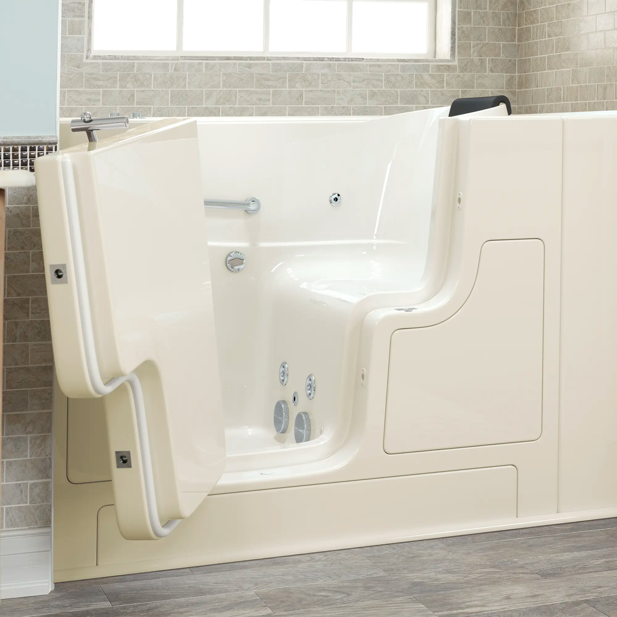 Gelcoat Premium Series 30 x 52 -Inch Walk-in Tub With Whirlpool System - Left-Hand Drain // LINEN // 170432_3052OD_105_WLL_v2_2017_sq_0_CDNwebp.webp