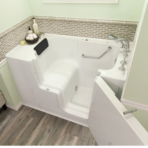 Gelcoat Premium Series 32 x 52 -Inch Walk-in Tub With Soaker System - Right-Hand Drain With Faucet