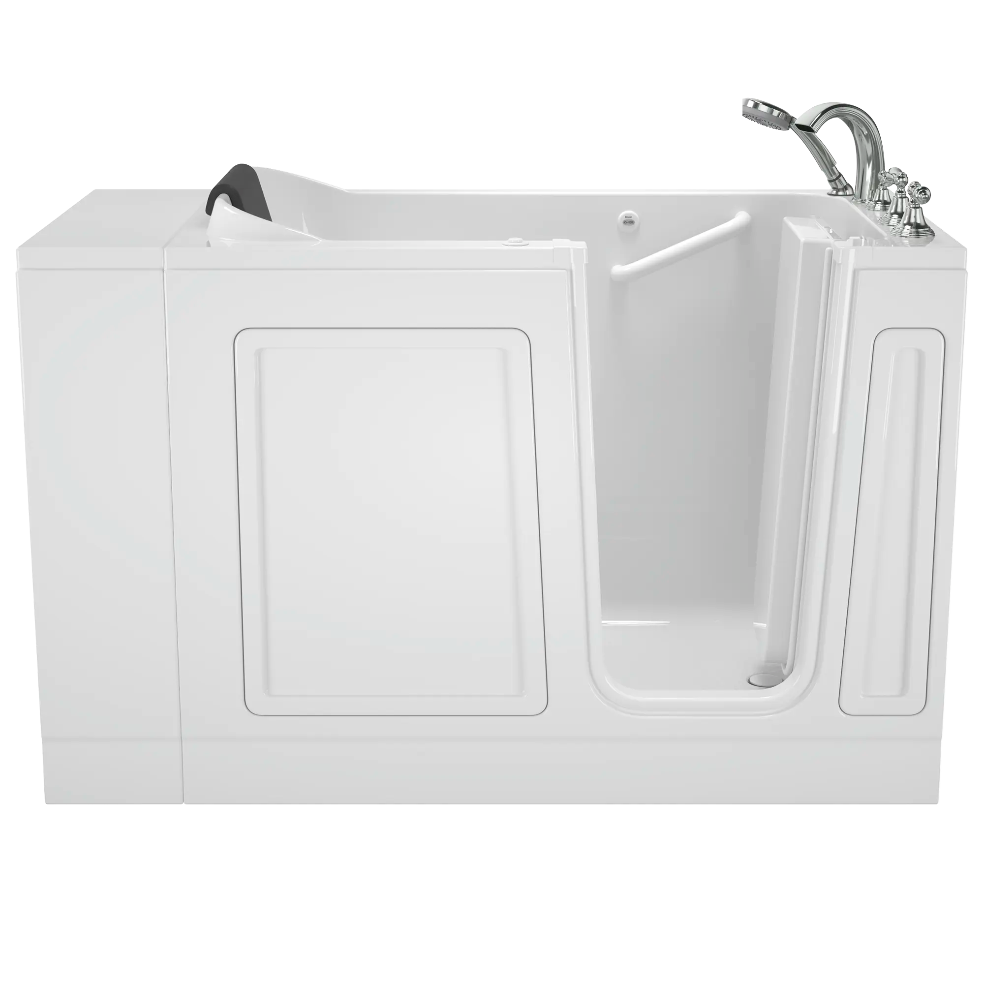 Acrylic Luxury Series 28 x 48-Inch Walk-in Tub With Whirlpool System - Right-Hand Drain With Faucet // WHITE // 170557_Front_2848_119_ARW_WRW_ST4828RA-WH_RJ-WH_0_CDNwebp.webp
