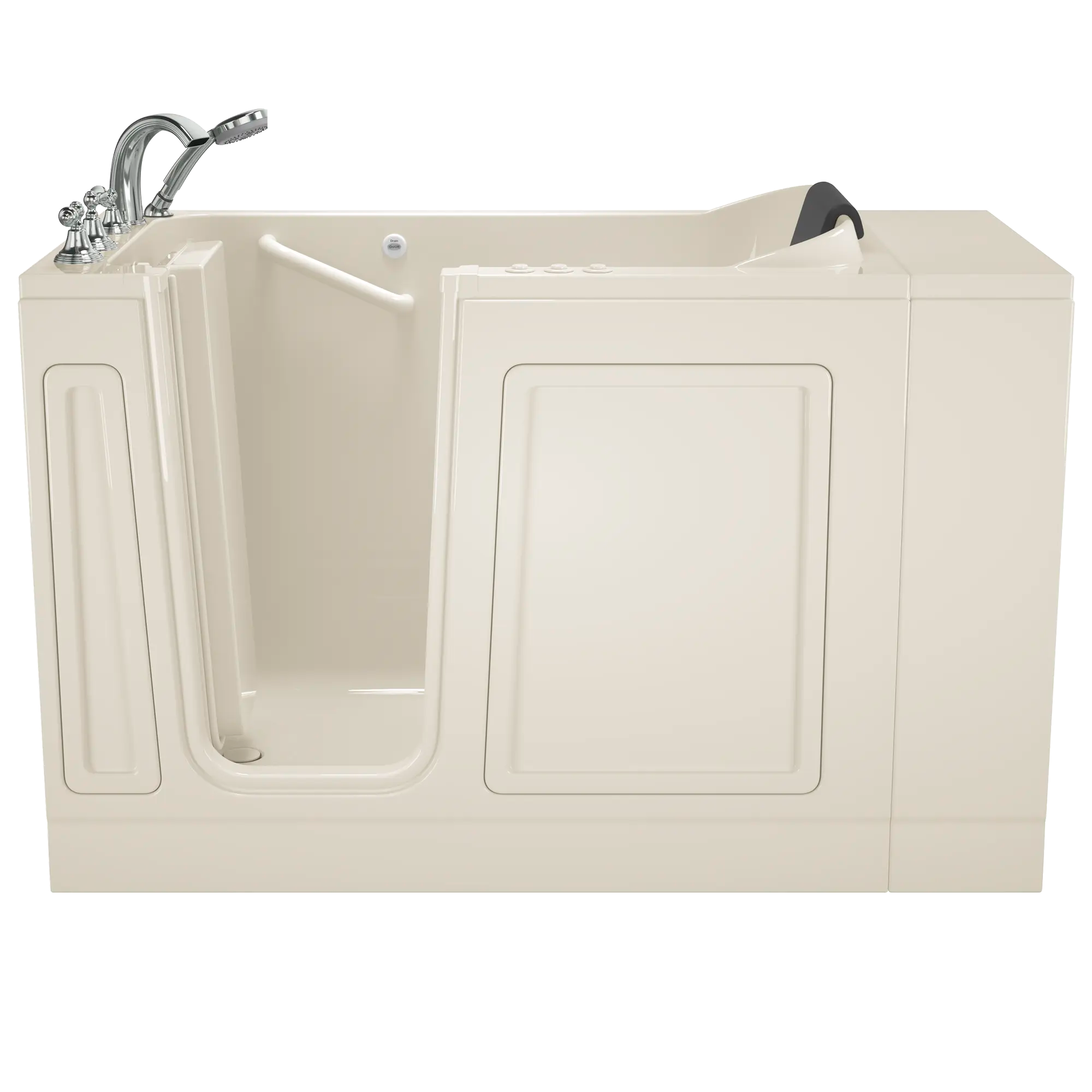 Acrylic Luxury Series 28 x 48-Inch Walk-in Tub With Combination Air Spa and Whirlpool Systems - Left-Hand Drain With Faucet // LINEN // 170558_Front_2848_119_CLL_ST4828LD-BC_0_CDNwebp.webp