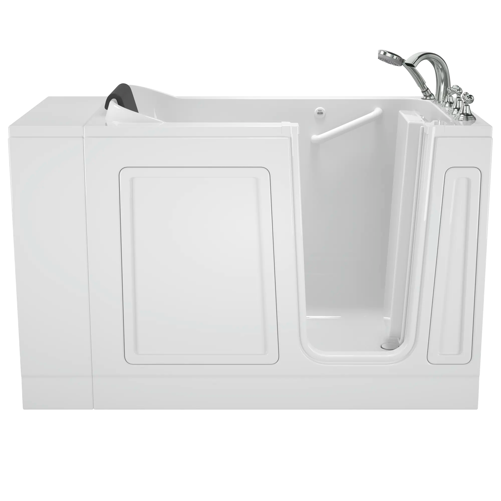 Acrylic Luxury Series 28 x 48-Inch Walk-in Tub With Soaker System - Right-Hand Drain With Faucet // WHITE // 170564_Front_2848_119_SRW_ST4828RS-WH_0_CDNwebp.webp