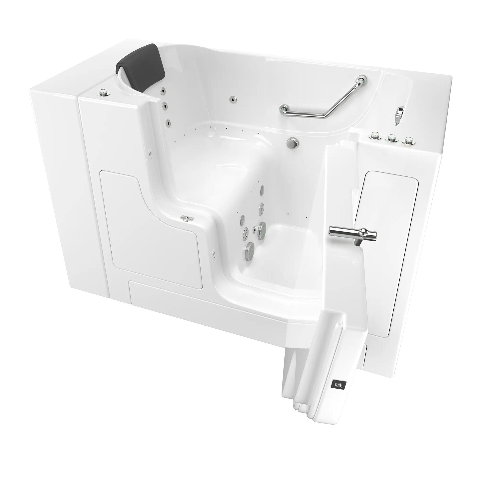Gelcoat Premium Series 30 x 52 -Inch Walk-in Tub With Combination Air Spa and Whirlpool Systems - Right-Hand Drain // WHITE // 170712_3052OD105CRW_KO_0_CDNwebp.webp