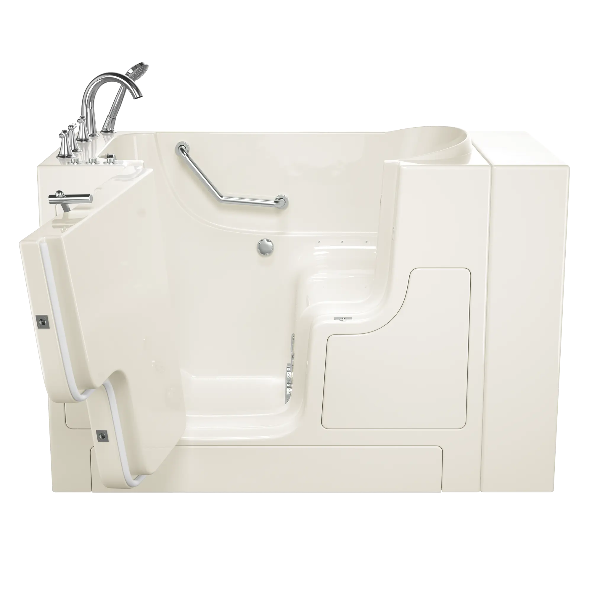 Gelcoat Value Series 30 x 52 -Inch Walk-in Tub With Combination Air Spa and Whirlpool Systems - Left-Hand Drain With Faucet // LINEN // 170724_Front_3052OD_709_CLL_SS9OD5230LD-BC_0_CDNwebp.webp