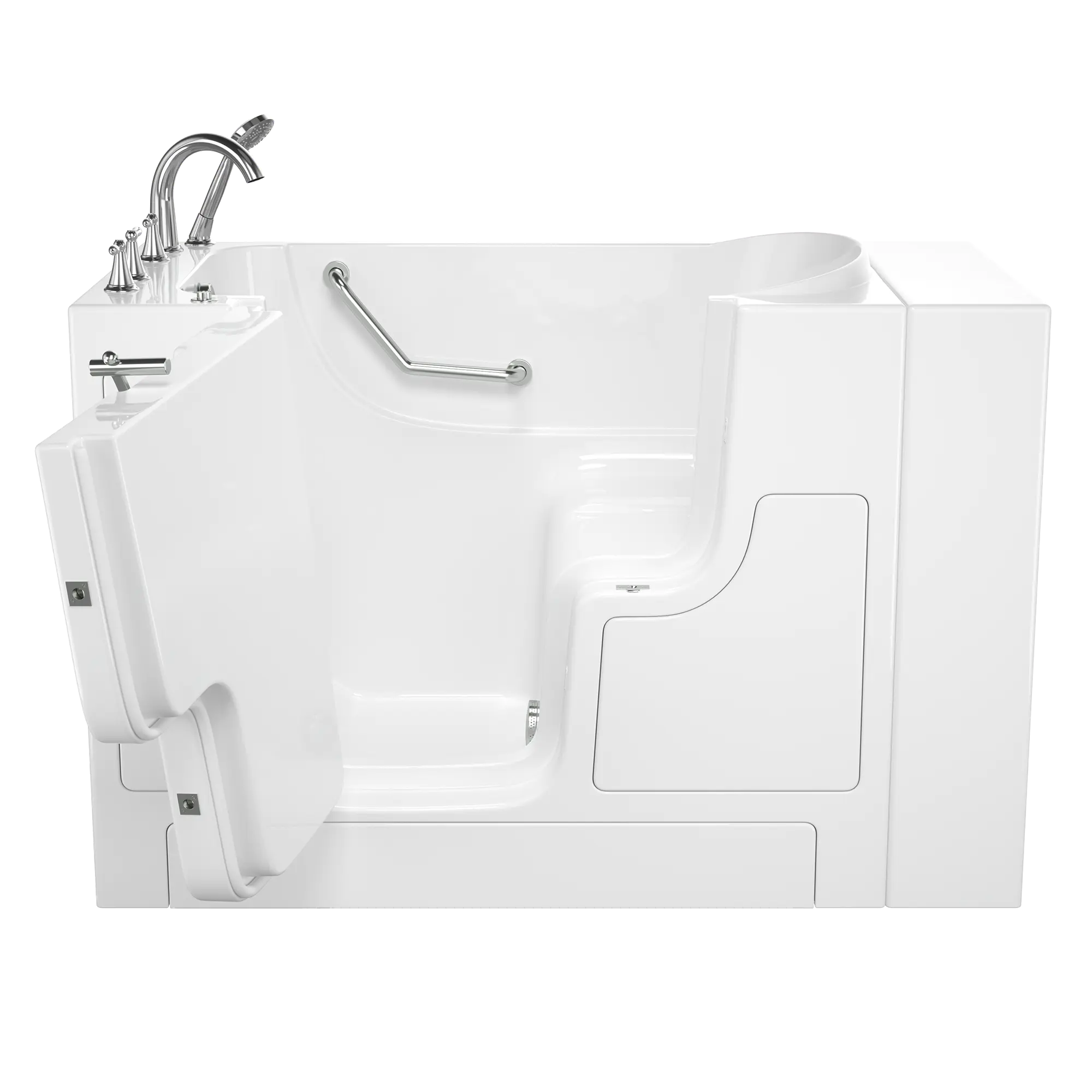 Gelcoat Value Series 30 x 52 -Inch Walk-in Tub With Soaker System - Left-Hand Drain With Faucet // WHITE // 170730_Front_3052OD_709_SLW_SS9OD5230LS-WH_0_CDNwebp.webp