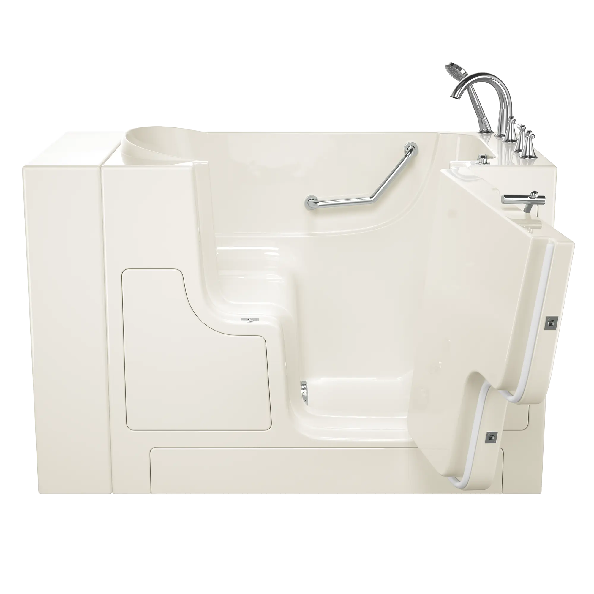 Gelcoat Value Series 30 x 52 -Inch Walk-in Tub With Soaker System - Right-Hand Drain With Faucet // LINEN // 170734_Front_3052OD_709_SRL_SS9OD5230RS-BC_0_CDNwebp.webp