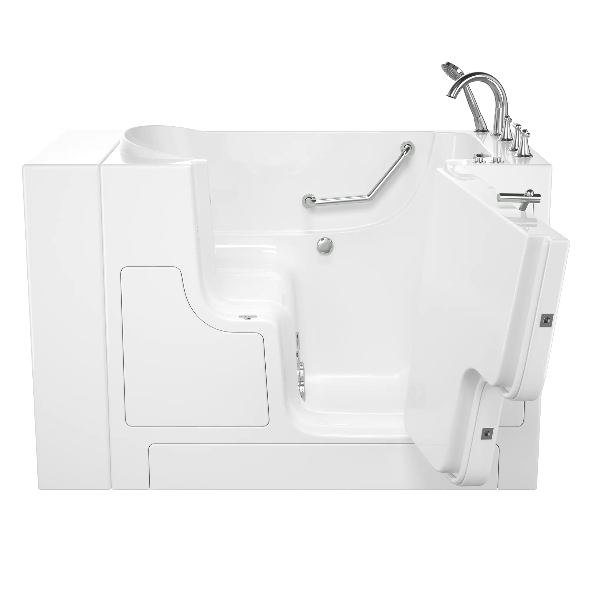 Gelcoat Value Series 30 x 52 -Inch Walk-in Tub With Whirlpool System - Right-Hand Drain With Faucet // WHITE // 170735_Front_3052OD_709_WRW_SS9OD5230RJ-WH_0_CDNwebp.webp