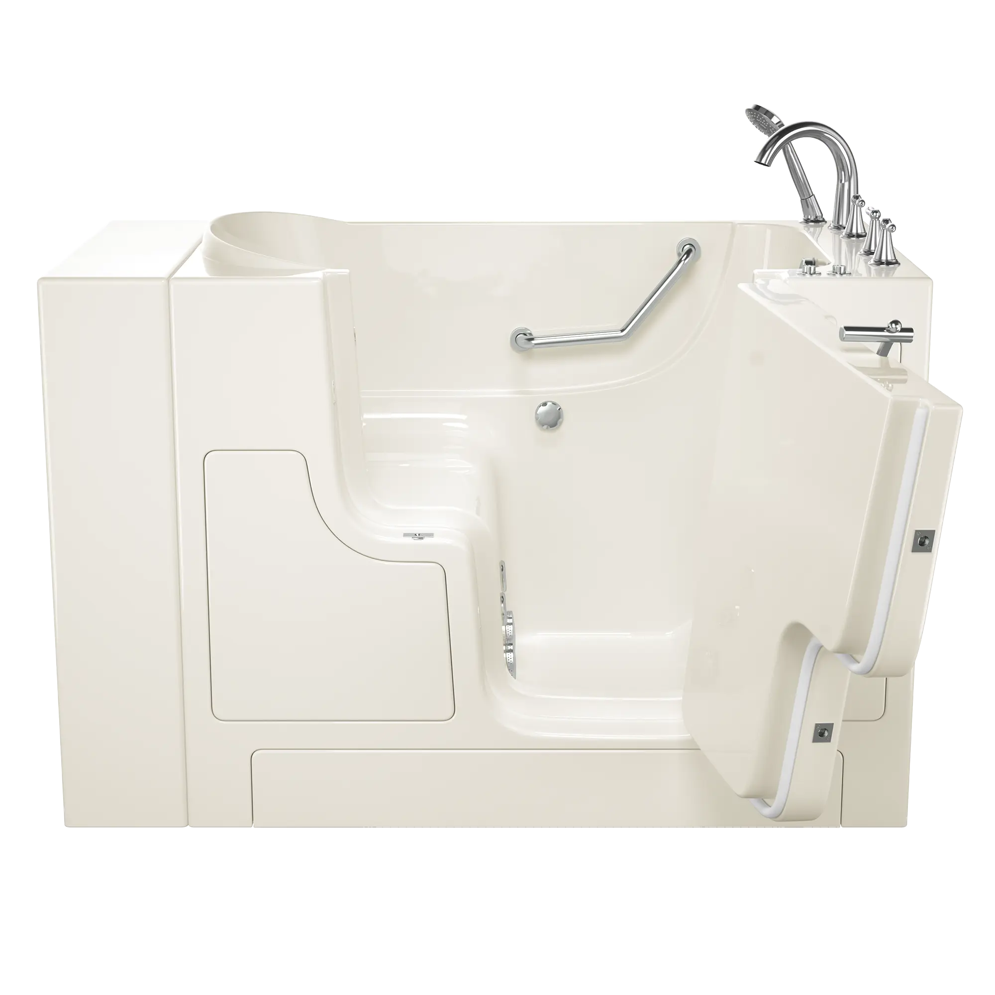 Gelcoat Value Series 30 x 52 -Inch Walk-in Tub With Whirlpool System - Right-Hand Drain With Faucet // LINEN // 170736_Front_3052OD_709_WRL_SS9OD5230RJ-BC_0_CDNwebp.webp