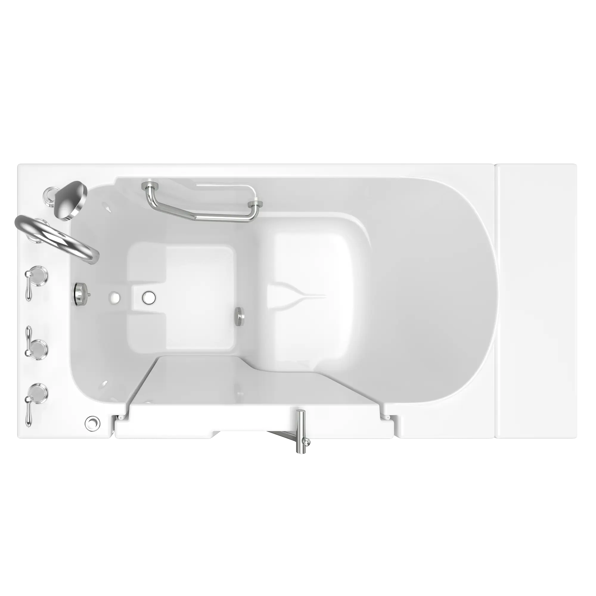 Gelcoat Value Series 30 x 52 -Inch Walk-in Tub With Soaker System - Left-Hand Drain With Faucet // WHITE // 170744_Top_3052OD_709_SLW_SS9OD5230LS-WH_0_CDNwebp.webp