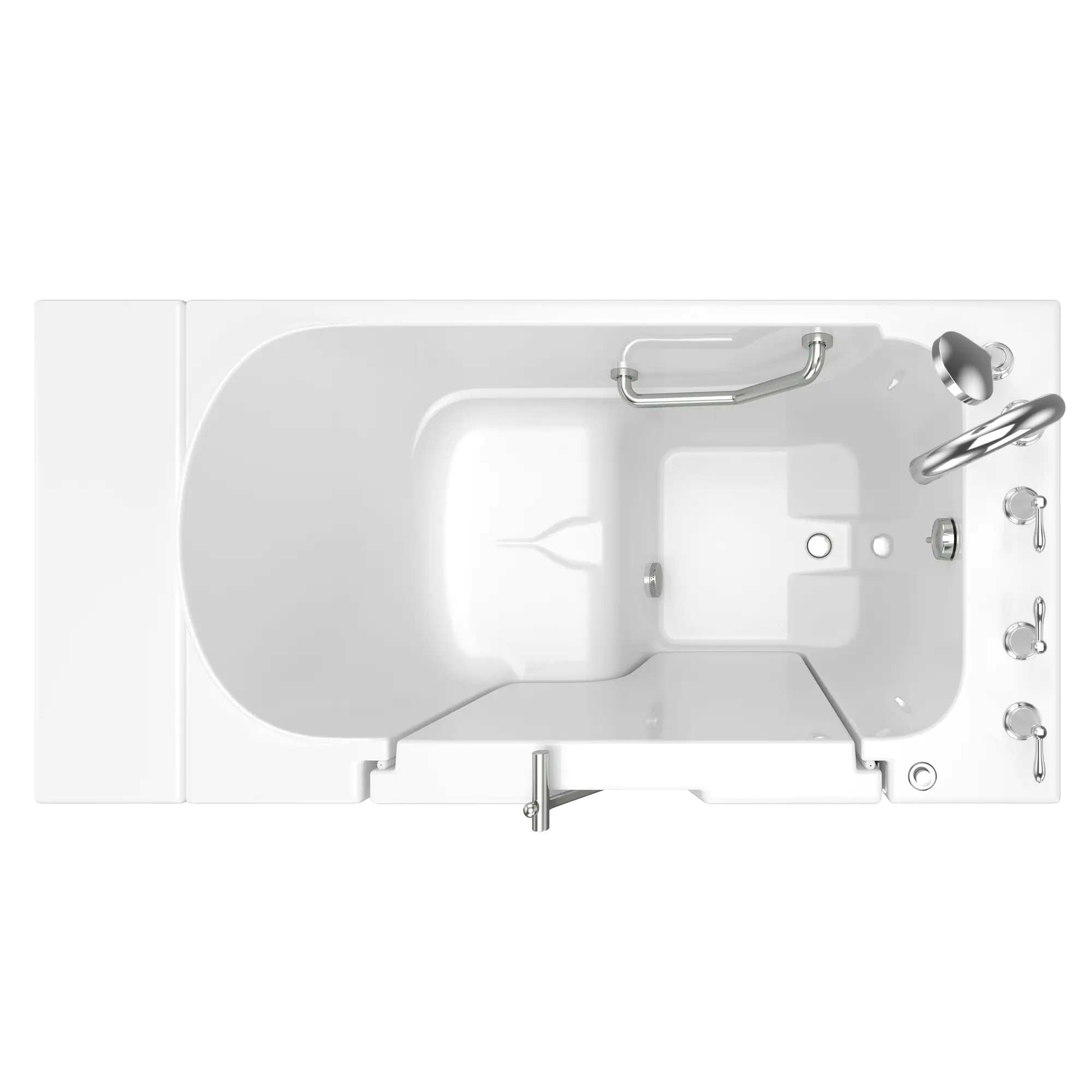 Gelcoat Value Series 30 x 52 -Inch Walk-in Tub With Soaker System - Right-Hand Drain With Faucet // WHITE // 170745_Top_3052OD_709_SRW_SS9OD5230RS-WH_0_CDNwebp.webp