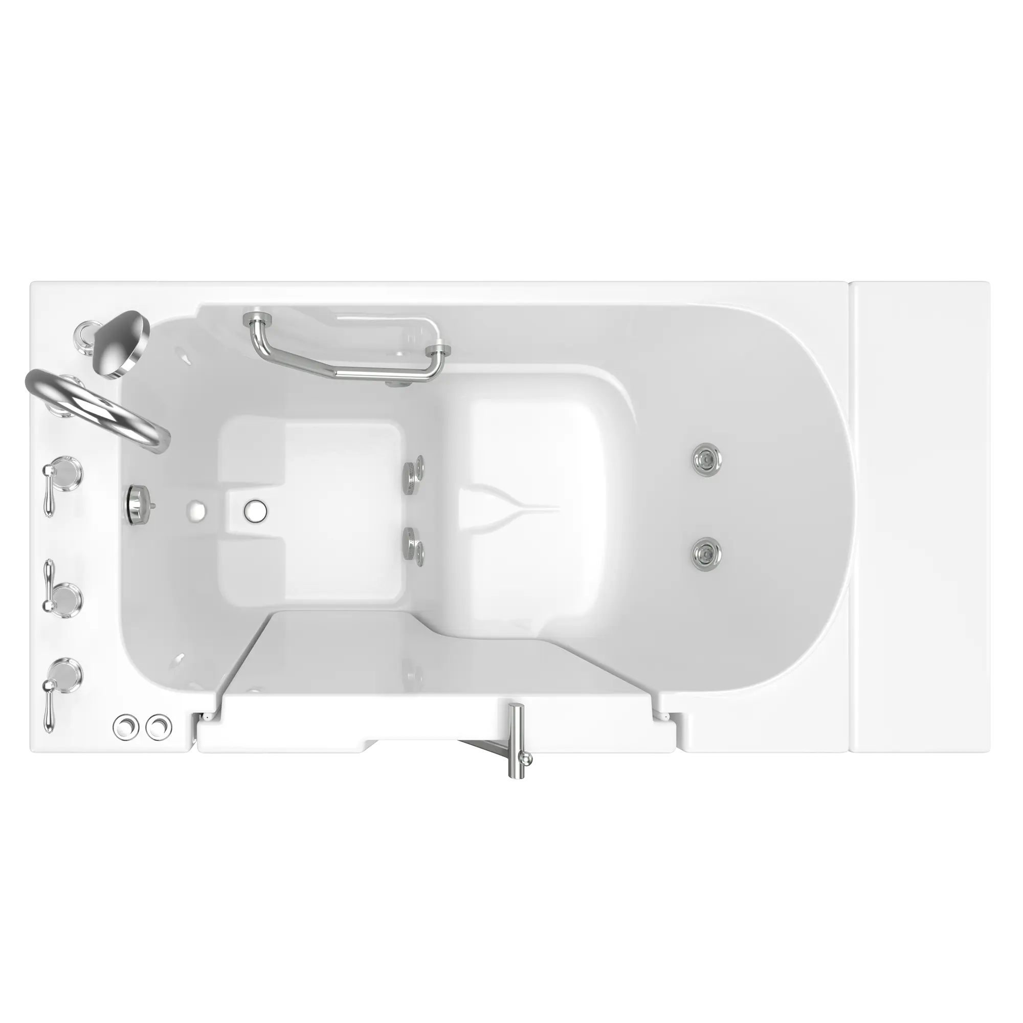 Gelcoat Value Series 30 x 52 -Inch Walk-in Tub With Whirlpool System - Left-Hand Drain With Faucet // WHITE // 170747_Top_3052OD_709_WLW_SS9OD5230LJ-WH_0_CDNwebp.webp