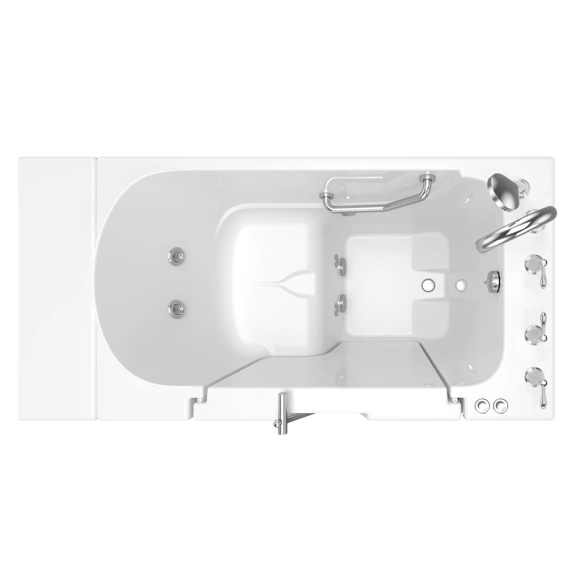 Gelcoat Value Series 30 x 52 -Inch Walk-in Tub With Whirlpool System - Right-Hand Drain With Faucet // WHITE // 170748_Top_3052OD_709_WRW_SS9OD5230RJ-WH_0_CDNwebp.webp