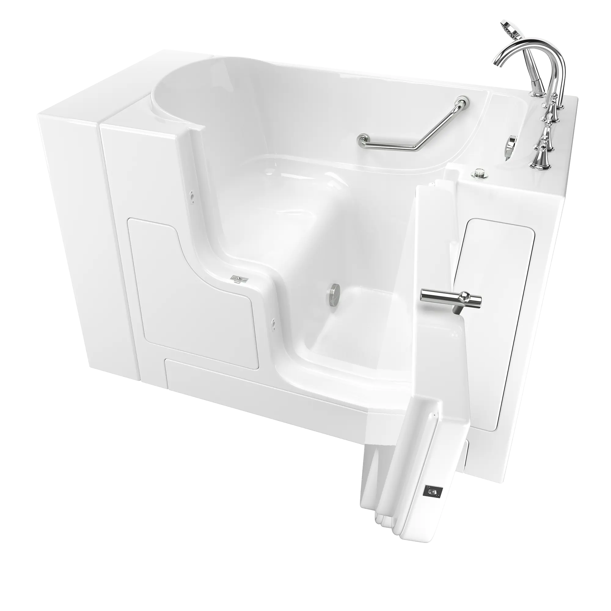 Gelcoat Value Series 30 x 52 -Inch Walk-in Tub With Soaker System - Right-Hand Drain With Faucet // WHITE // 170755_3052OD709SRW_SS9OD5230RS-WH_KO_0_CDNwebp.webp