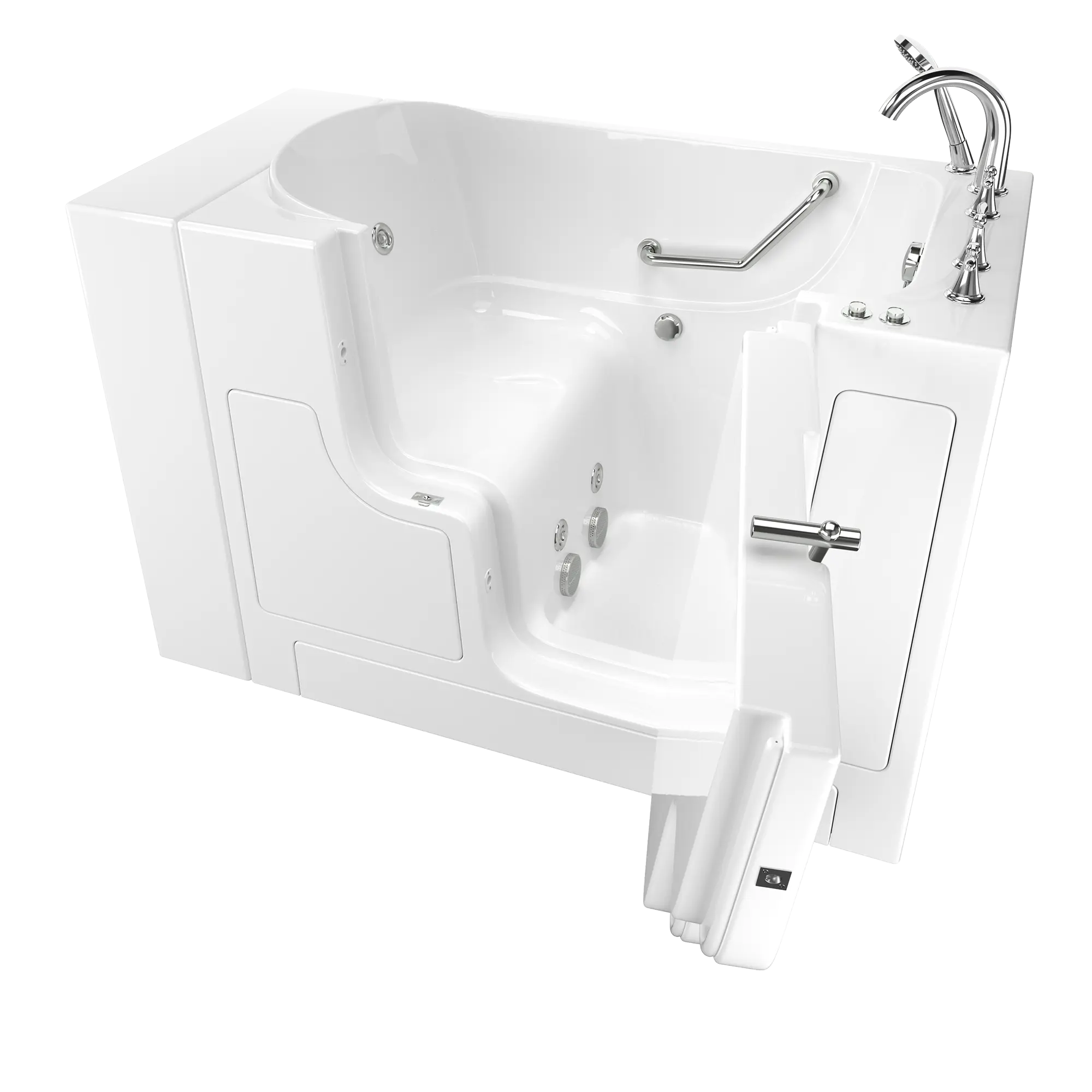 Gelcoat Value Series 30 x 52 -Inch Walk-in Tub With Whirlpool System - Right-Hand Drain With Faucet // WHITE // 170757_3052OD709WRW_SS9OD5230RJ-WH_KO_0_CDNwebp.webp