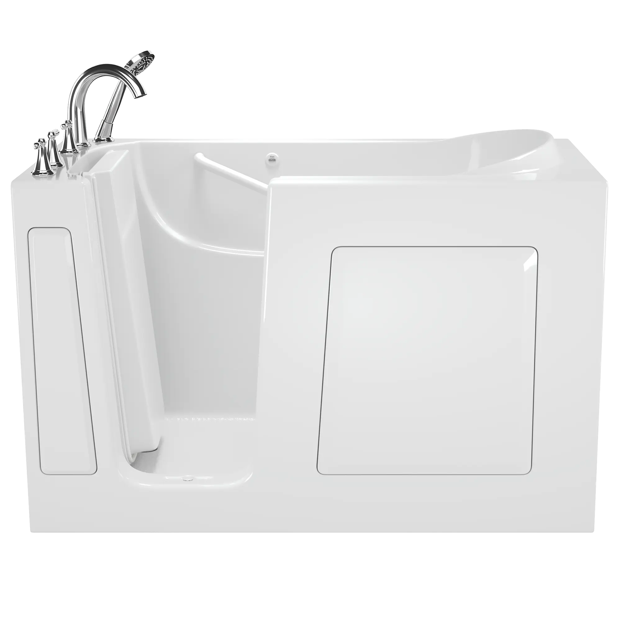 Gelcoat Value Series 30 x 60 -Inch Walk-in Tub With Soaker System - Left-Hand Drain With Faucet // WHITE // 170787_Front_3060309SLW_509_SSV6030LS-WH_KO_0_CDNwebp.webp