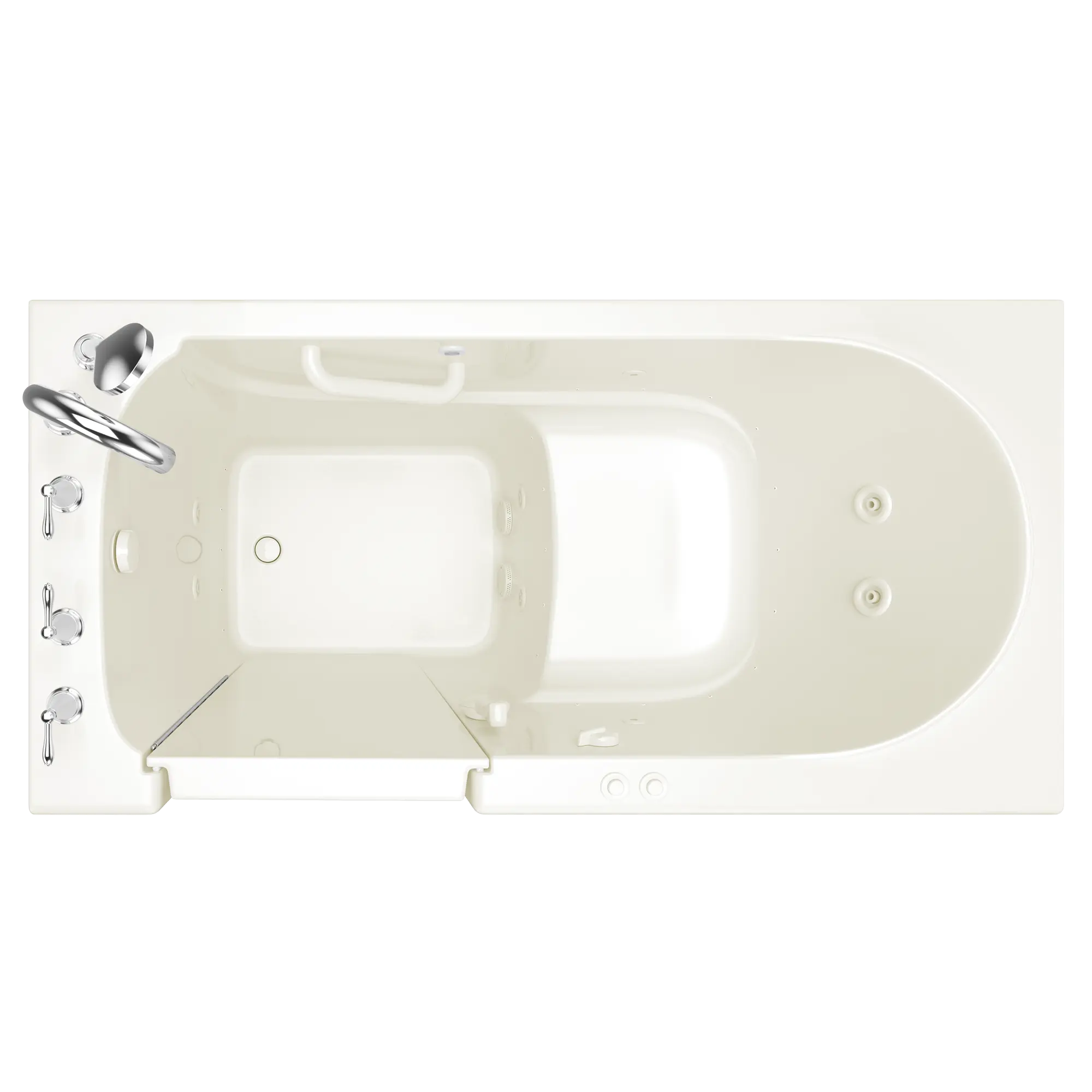 Gelcoat Value Series 30 x 60 -Inch Walk-in Tub With Combination Air Spa and Whirlpool Systems - Left-Hand Drain With Faucet // LINEN // 170791_Top_3060309CLL_509_SSV6030LD-BC_KO_0_CDNwebp.webp