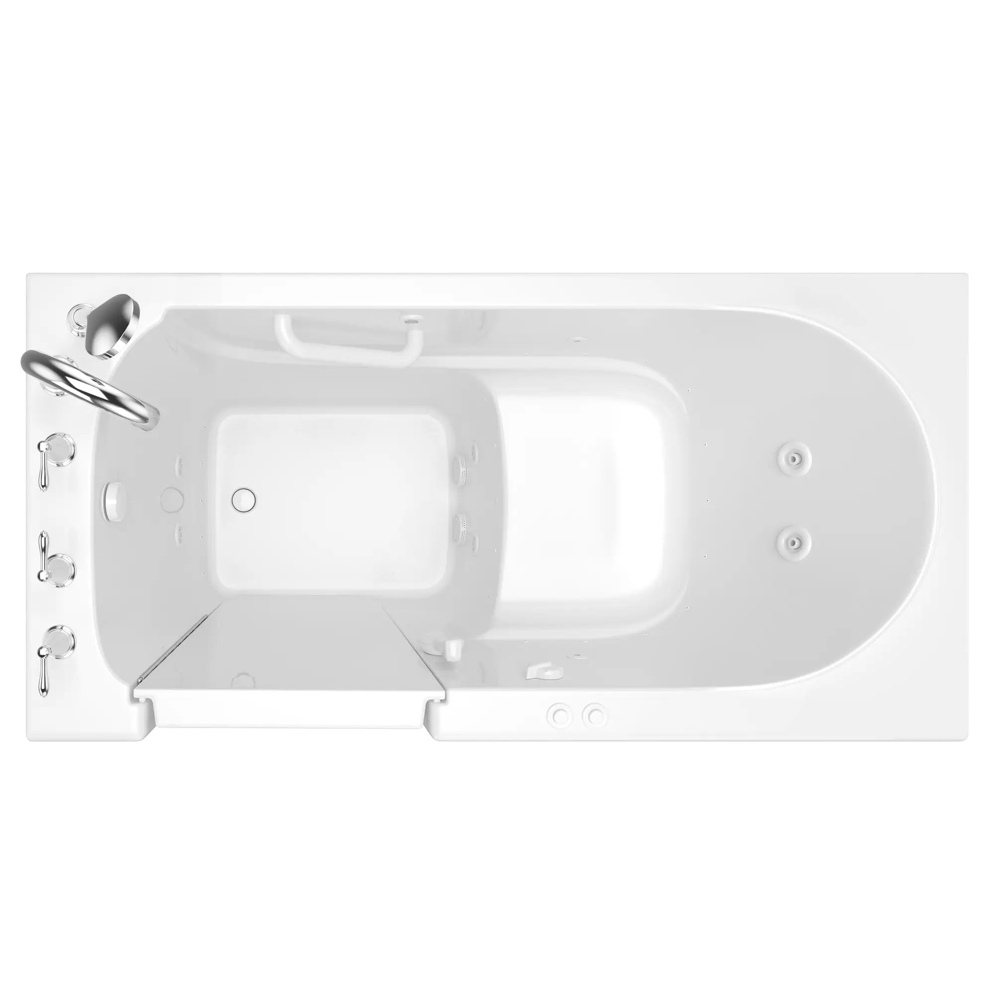 Gelcoat Value Series 30 x 60 -Inch Walk-in Tub With Combination Air Spa and Whirlpool Systems - Left-Hand Drain With Faucet // WHITE // 170793_Top_3060309CLW_509_SSV6030LD-Wh_KO_0_CDNwebp.webp