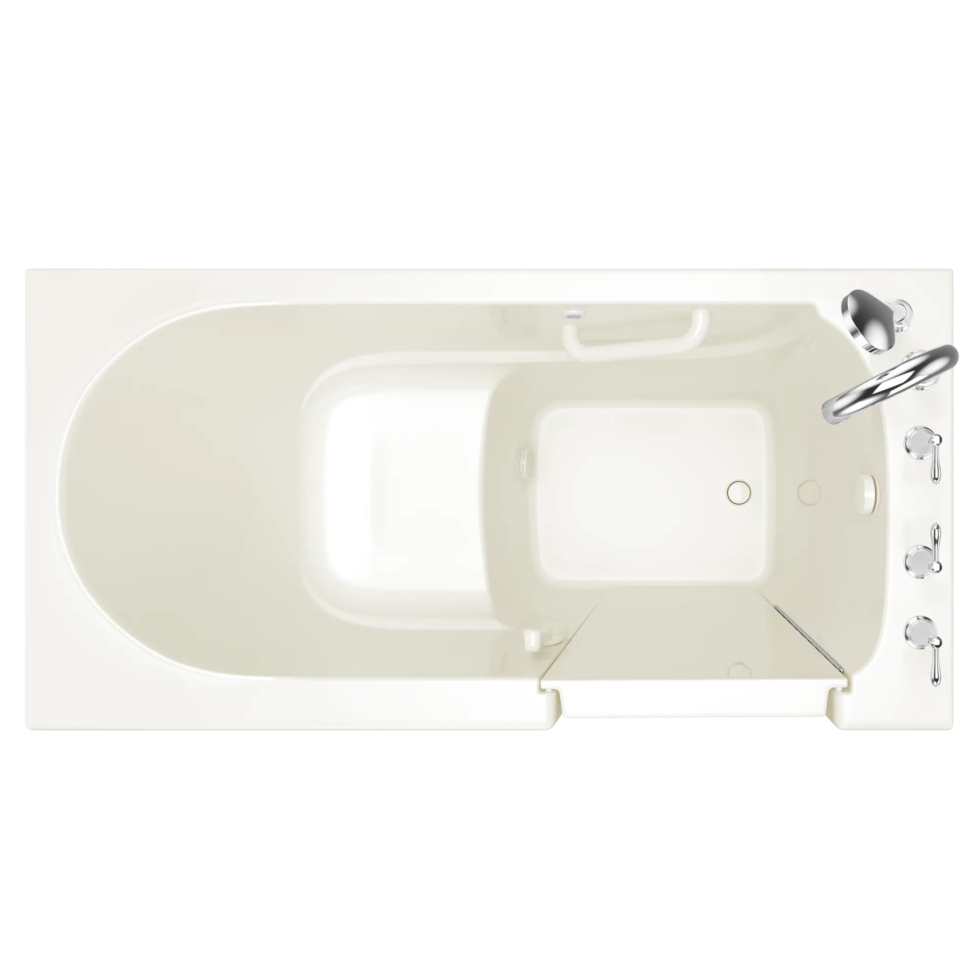 Gelcoat Value Series 30 x 60 -Inch Walk-in Tub With Soaker System - Right-Hand Drain With Faucet // LINEN // 170797_Top_3060309SRL_509_SSV6030RS-BC_KO_0_CDNwebp.webp