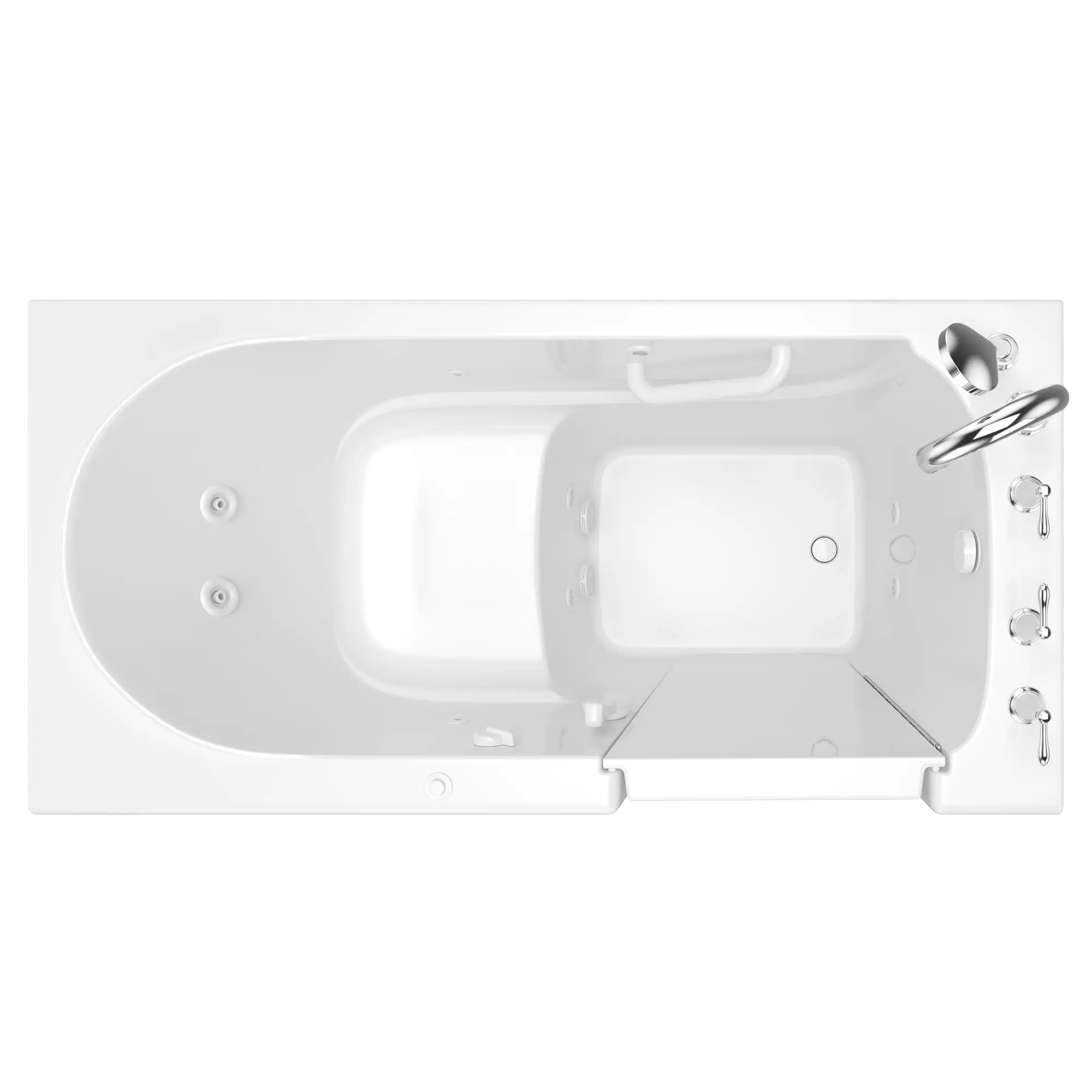 Gelcoat Value Series 30 x 60 -Inch Walk-in Tub With Whirlpool System - Right-Hand Drain With Faucet // WHITE // 170800_Top_3060309WRW_509_SSV6030RJ-WH_KO_0_CDNwebp.webp
