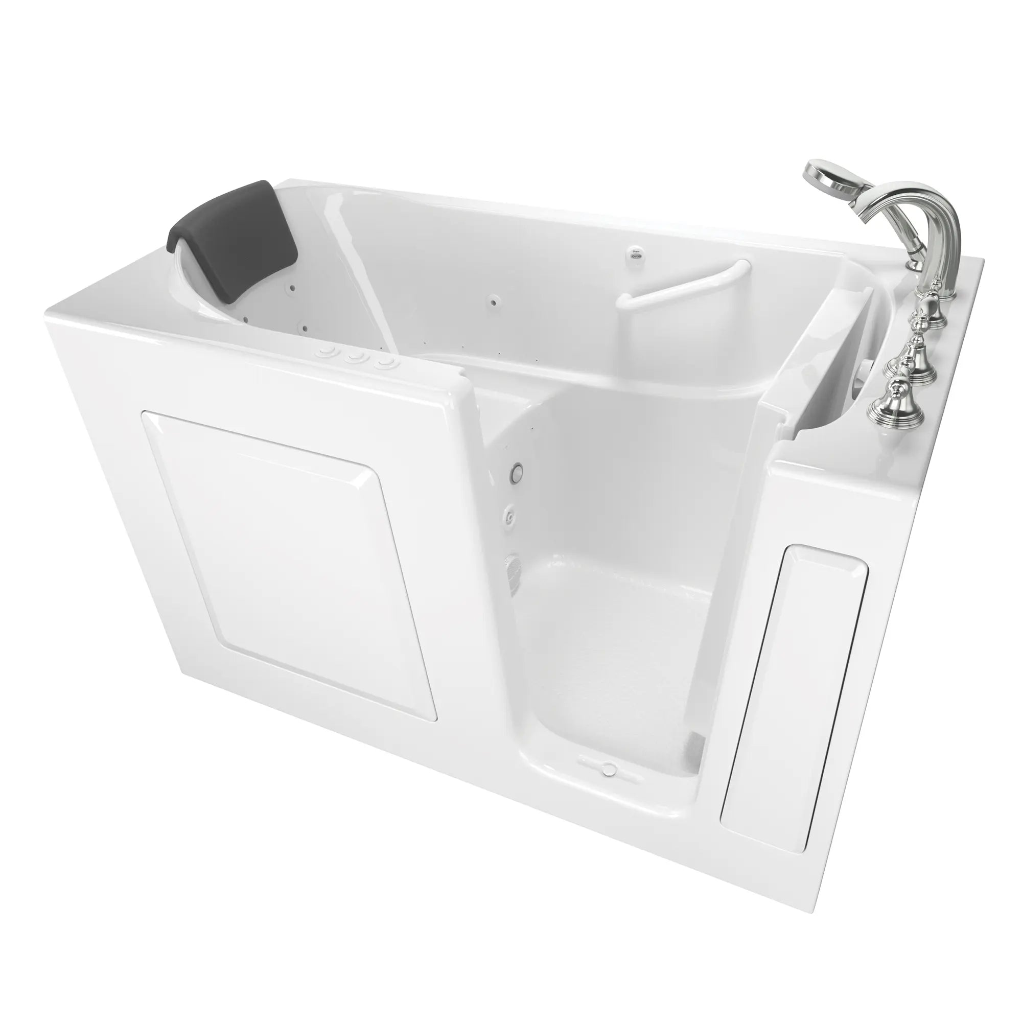 Gelcoat Premium Series 30 x 60 -Inch Walk-in Tub With Combination Air Spa and Whirlpool Systems - Right-Hand Drain With Faucet // WHITE // 170830_3060109CRW_SS6030RD-WH_KO_0_CDNwebp.webp