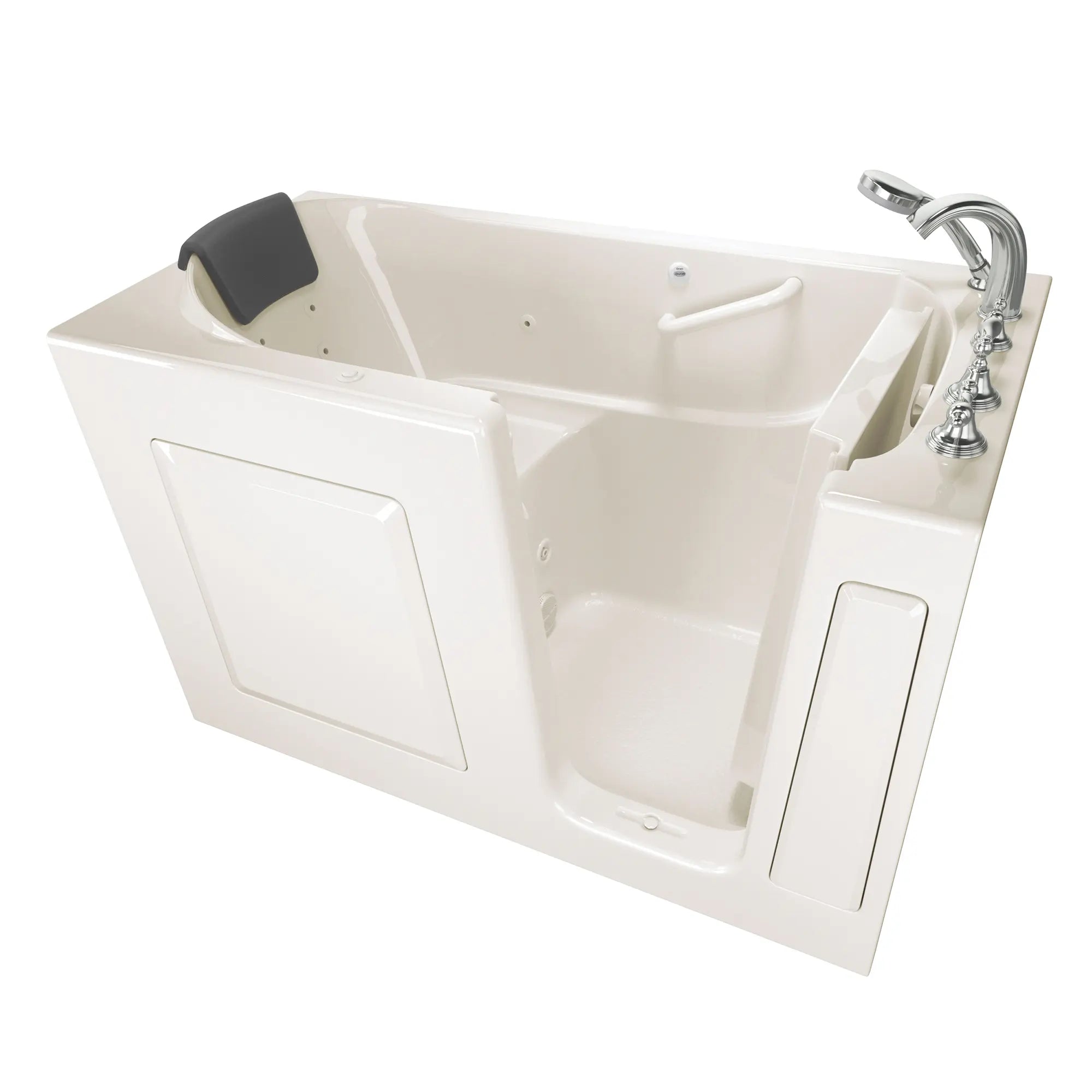 Gelcoat Premium Series 30 x 60 -Inch Walk-in Tub With Whirlpool System - Right-Hand Drain With Faucet // LINEN // 170833_3060109WRL_SS6030RJ-BC_KO_0_CDNwebp.webp