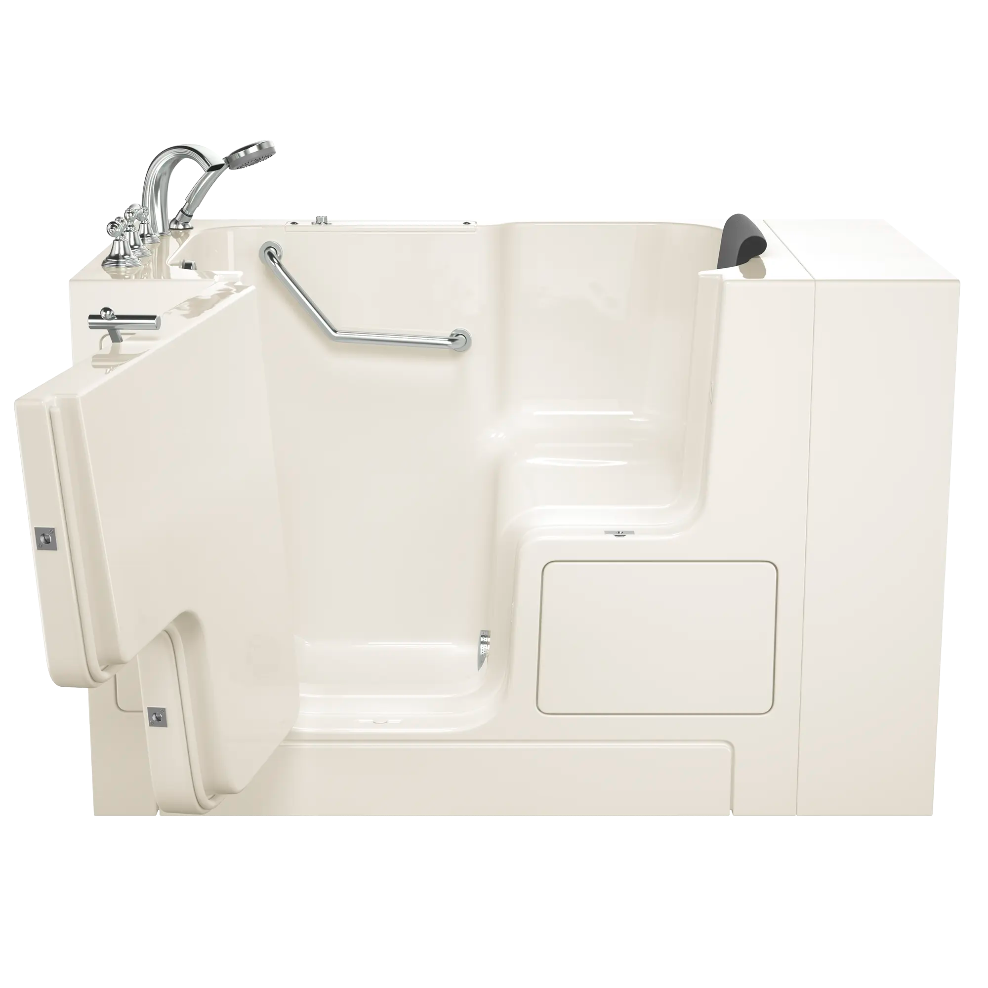 Gelcoat Premium Series 32 x 52 -Inch Walk-in Tub With Soaker System - Left-Hand Drain With Faucet // LINEN // 170932_Front_3252OD_109_SLL_SSOD5232LS-BC_KO_0_CDNwebp.webp