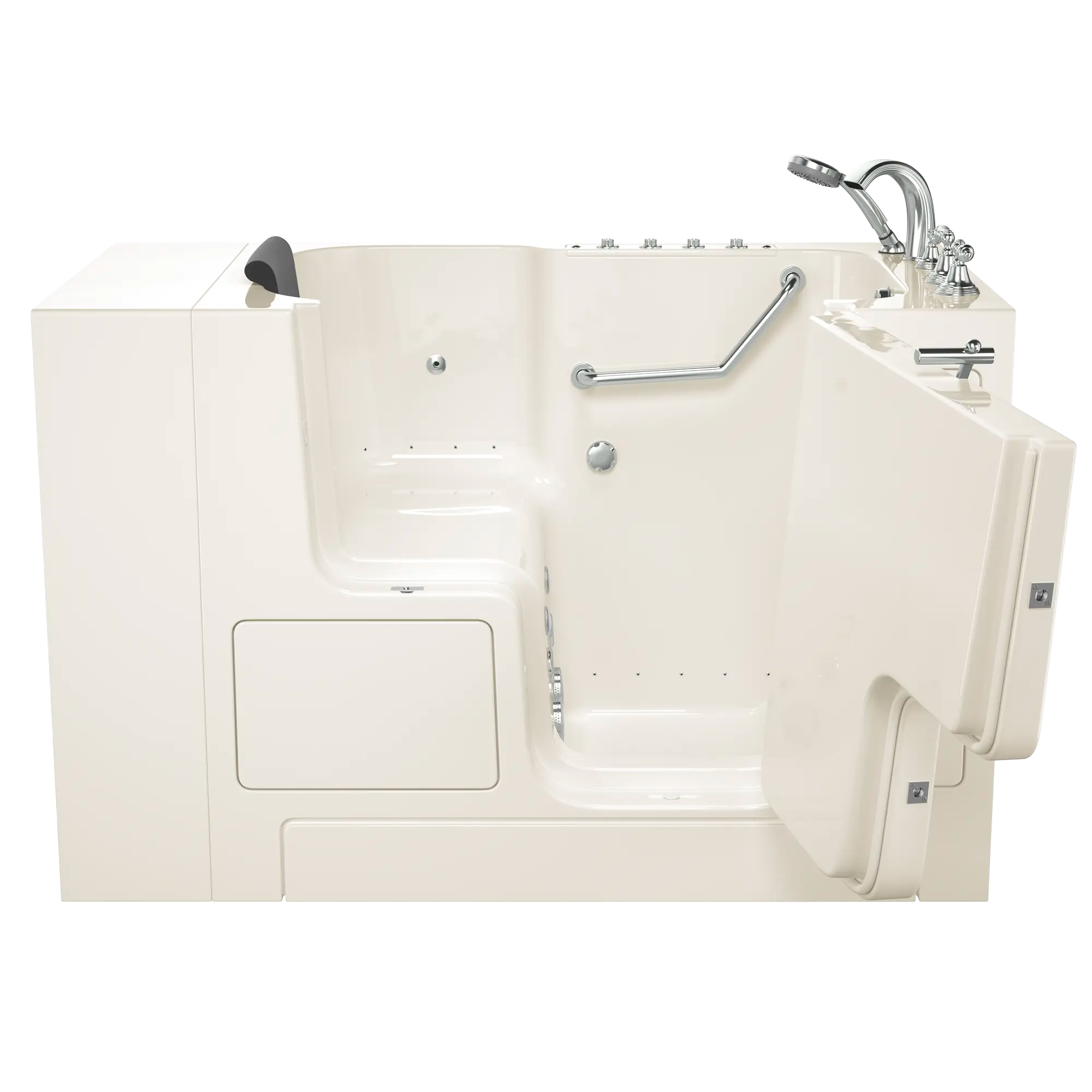 Gelcoat Premium Series 32 x 52 -Inch Walk-in Tub With Combination Air Spa and Whirlpool Systems - Right-Hand Drain With Faucet // LINEN // 170933_Front_3252OD_109_CRL_SSOD5232RD-BC_KO_0_CDNwebp.webp
