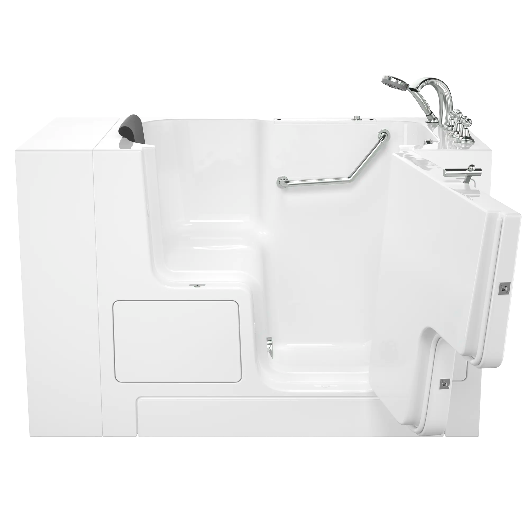 Gelcoat Premium Series 32 x 52 -Inch Walk-in Tub With Soaker System - Right-Hand Drain With Faucet // WHITE // 170936_Front_3252OD_109_SRW_SSOD5232RS-WH_KO_0_CDNwebp.webp