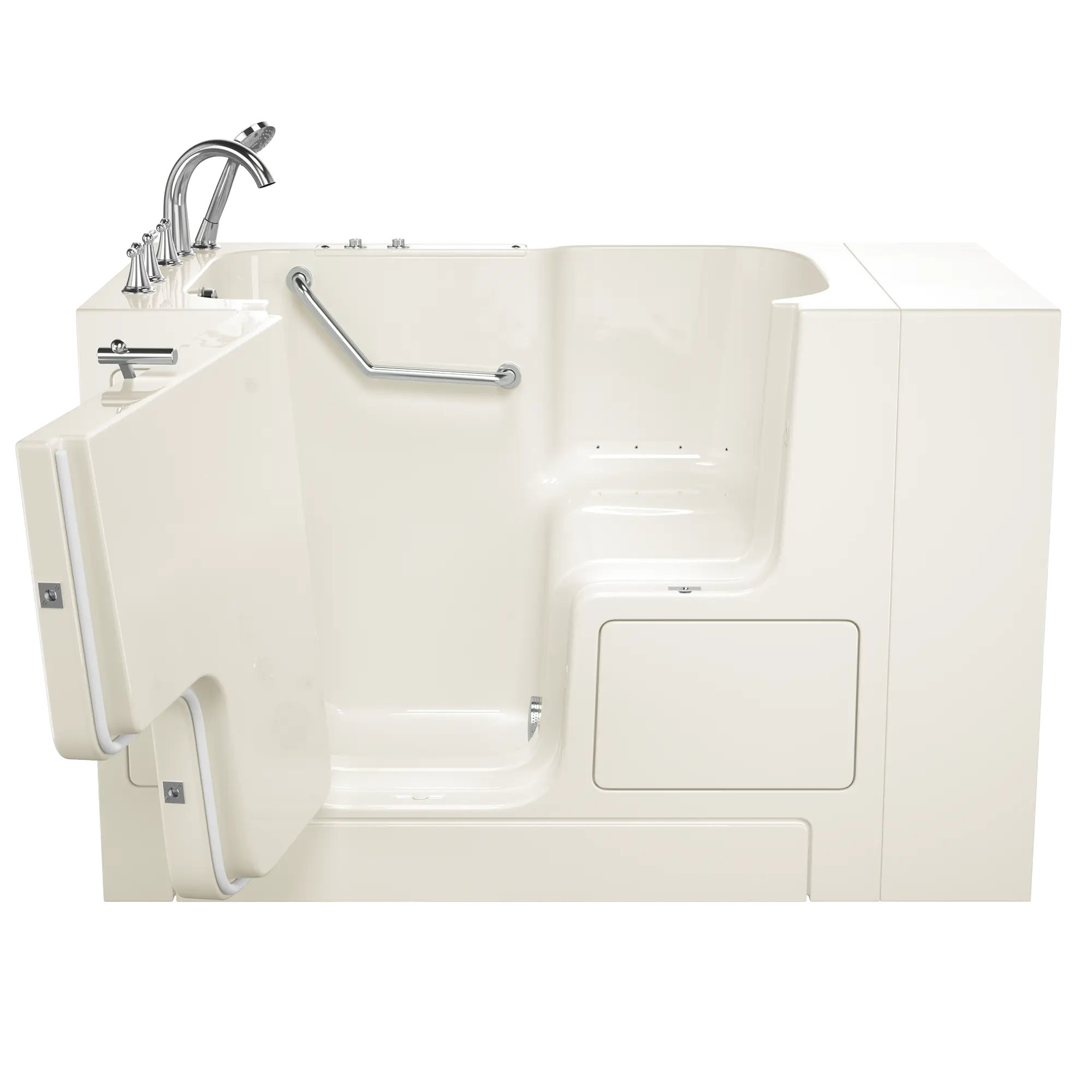 Gelcoat Value Series 32 x 52 -Inch Walk-in Tub With Air Spa System - Left-Hand Drain With Faucet // LINEN // 170949_Front_3252OD_709_ALL_SS9OD5232LA-BC_0_CDNwebp.webp