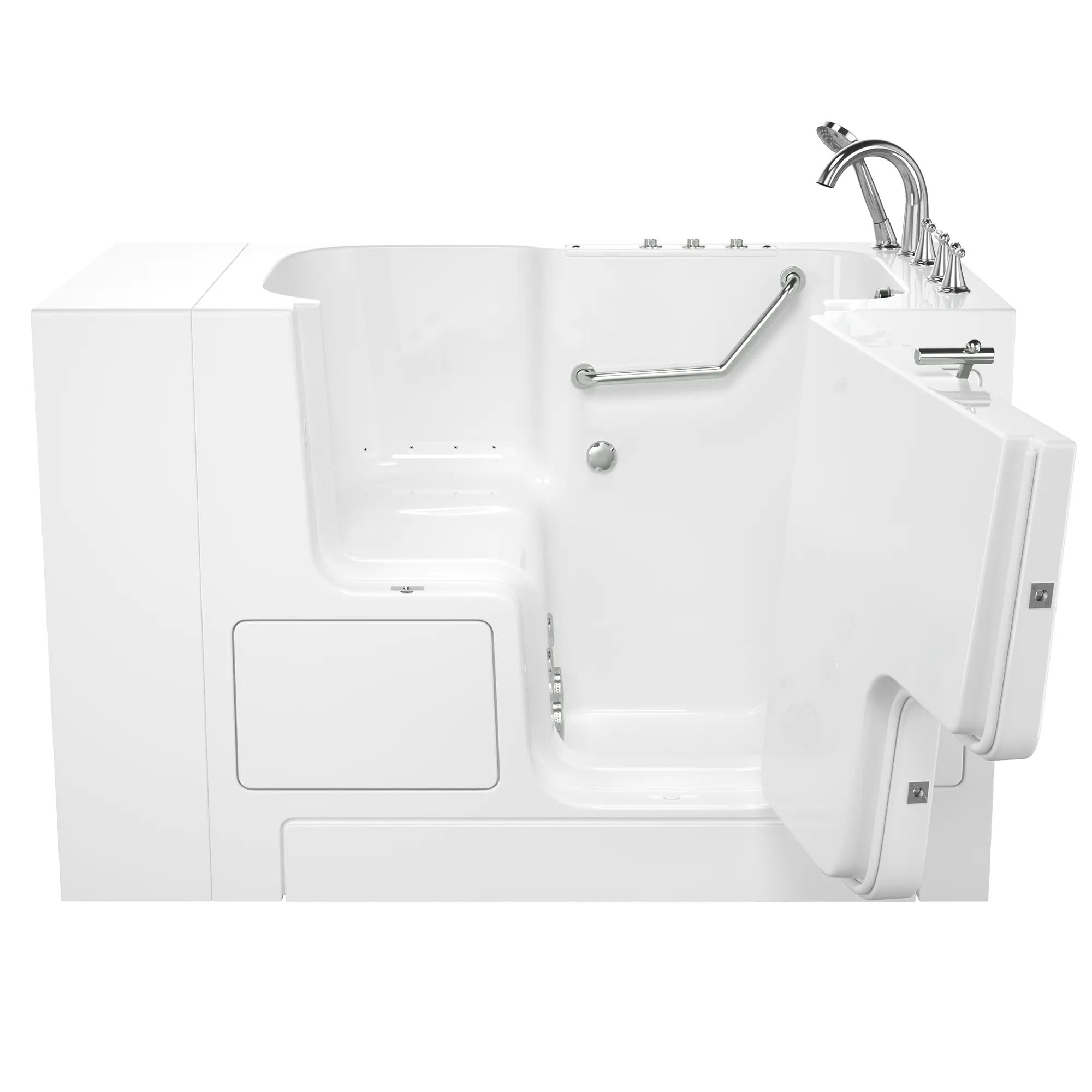 Gelcoat Value Series 32 x 52 -Inch Walk-in Tub With Combination Air Spa and Whirlpool Systems - Right-Hand Drain With Faucet // WHITE // 170954_Front_3252OD_709_CRW_SS9OD5232RD-WH_0_CDNwebp.webp
