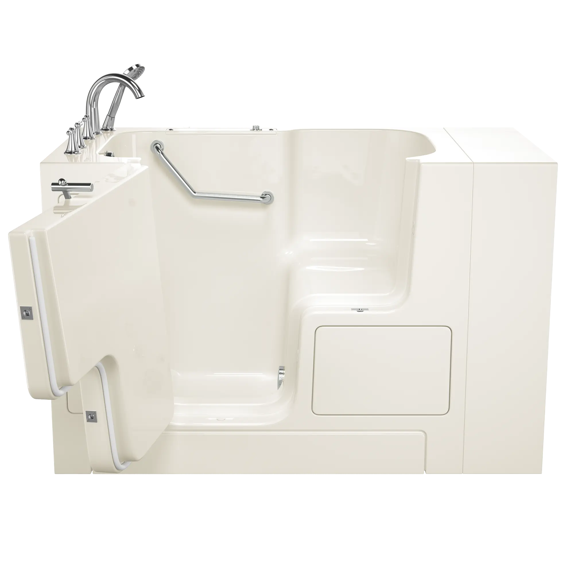 Gelcoat Value Series 32 x 52 -Inch Walk-in Tub With Soaker System - Left-Hand Drain With Faucet // LINEN // 170959_Front_3252OD_709_SLL_SS9OD5232LS-BC_0_CDNwebp.webp