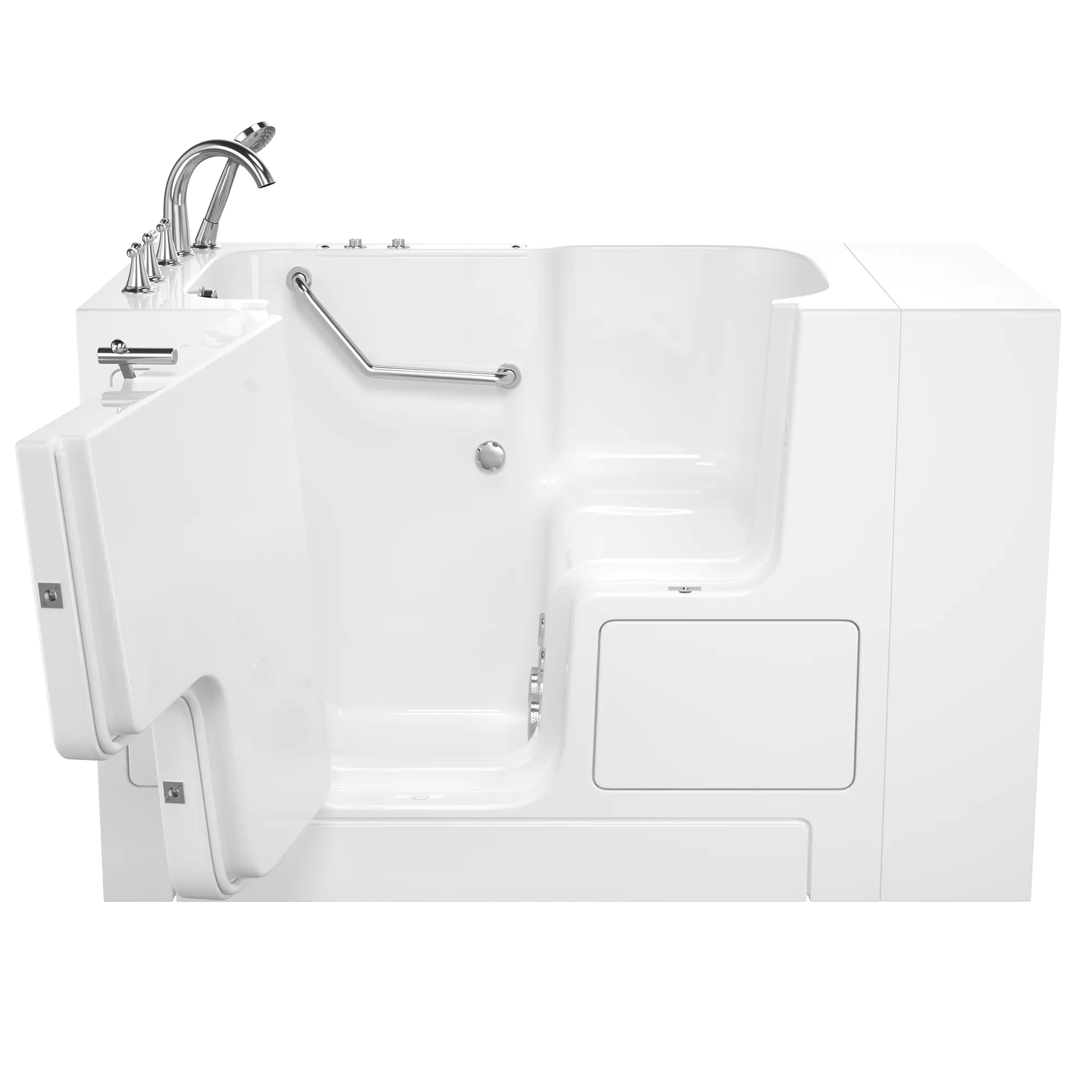 Gelcoat Value Series 32 x 52 -Inch Walk-in Tub With Whirlpool System - Left-Hand Drain With Faucet // WHITE // 170960_Front_3252OD_709_WLW_SS9OD5232LJ-WH_0_CDNwebp.webp