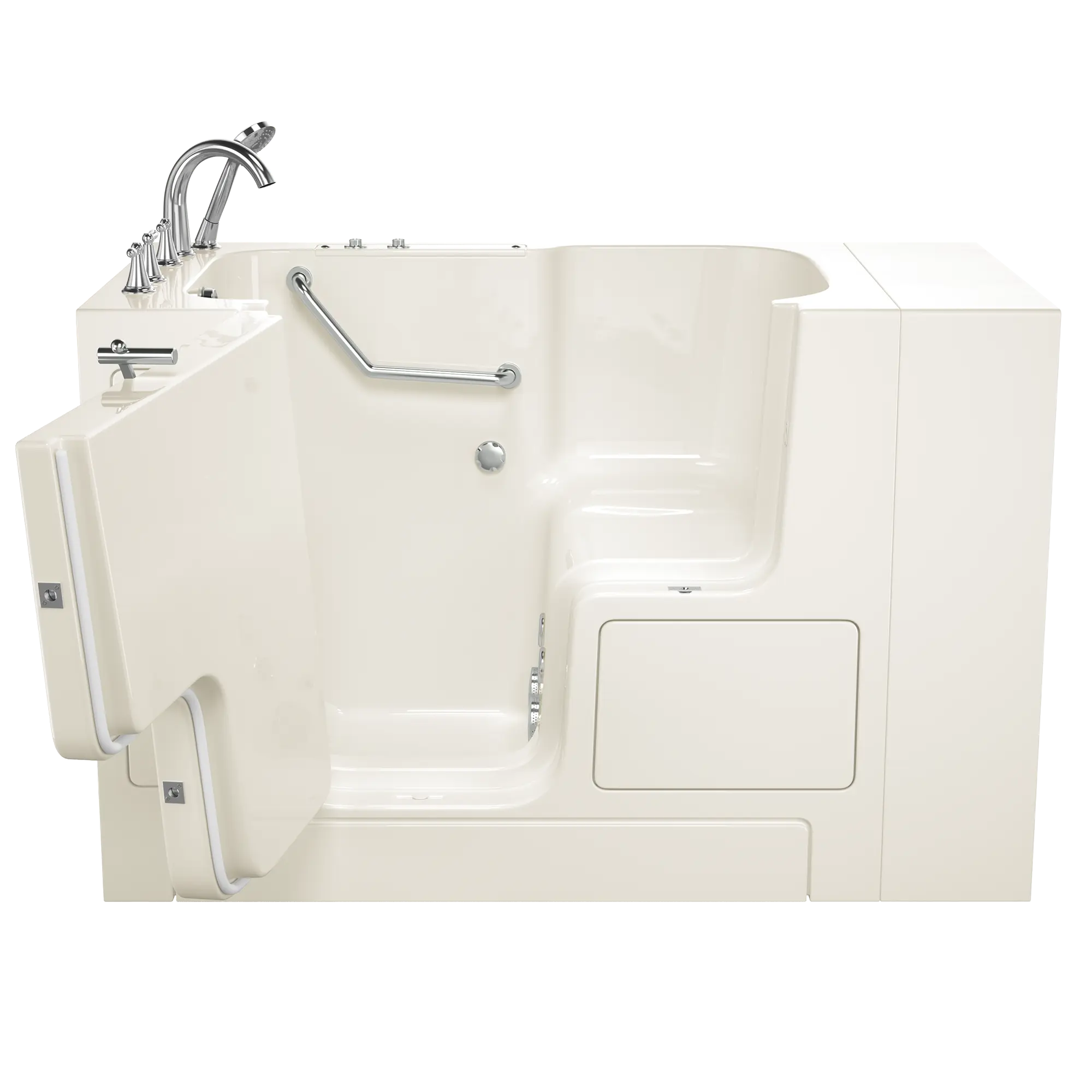 Gelcoat Value Series 32 x 52 -Inch Walk-in Tub With Whirlpool System - Left-Hand Drain With Faucet // LINEN // 170961_Front_3252OD_709_WLL_SS9OD5232LJ-BC_0_CDNwebp.webp