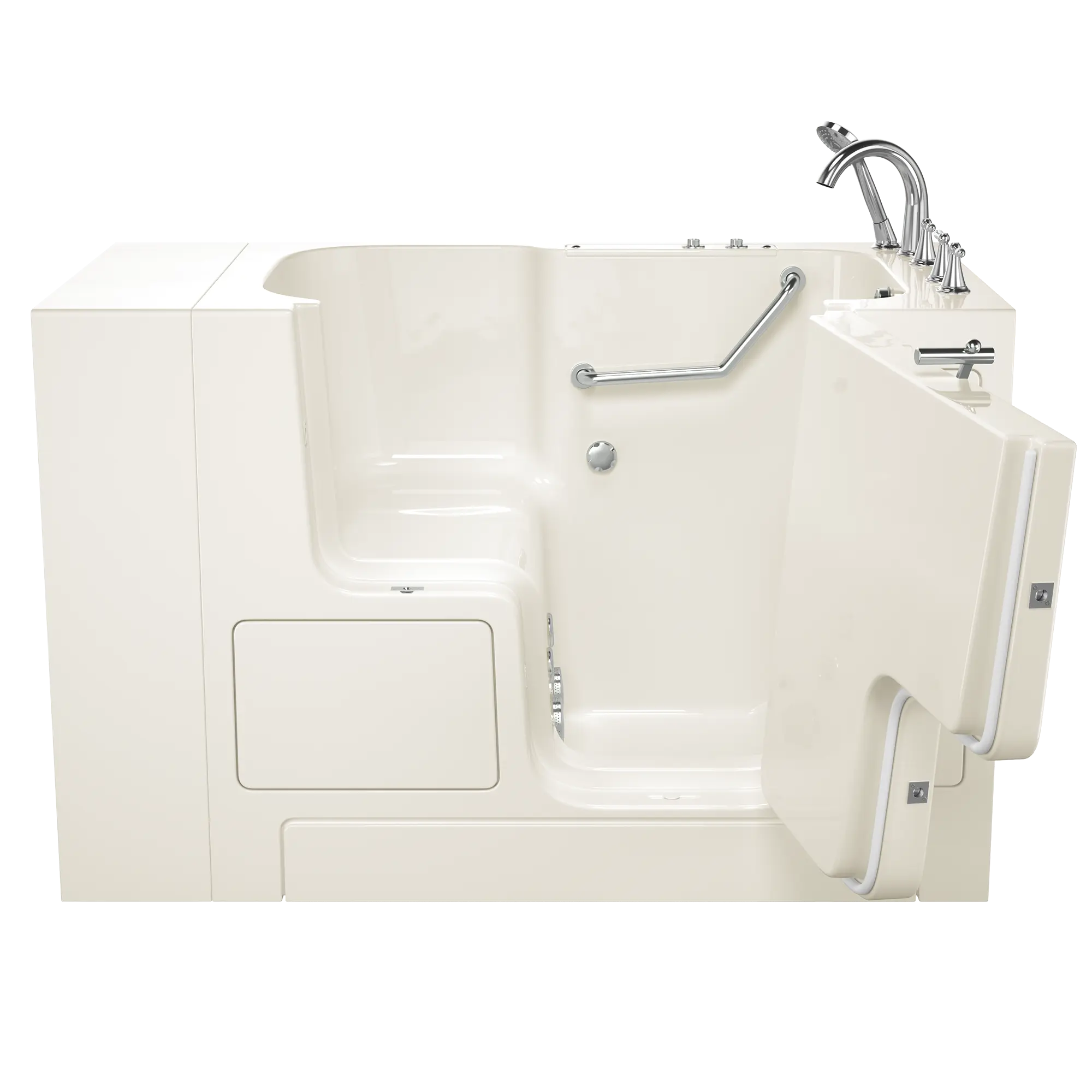 Gelcoat Value Series 32 x 52 -Inch Walk-in Tub With Whirlpool System - Right-Hand Drain With Faucet // LINEN // 170962_Front_3252OD_709_WRL_SS9OD5232RJ-BC_0_CDNwebp.webp
