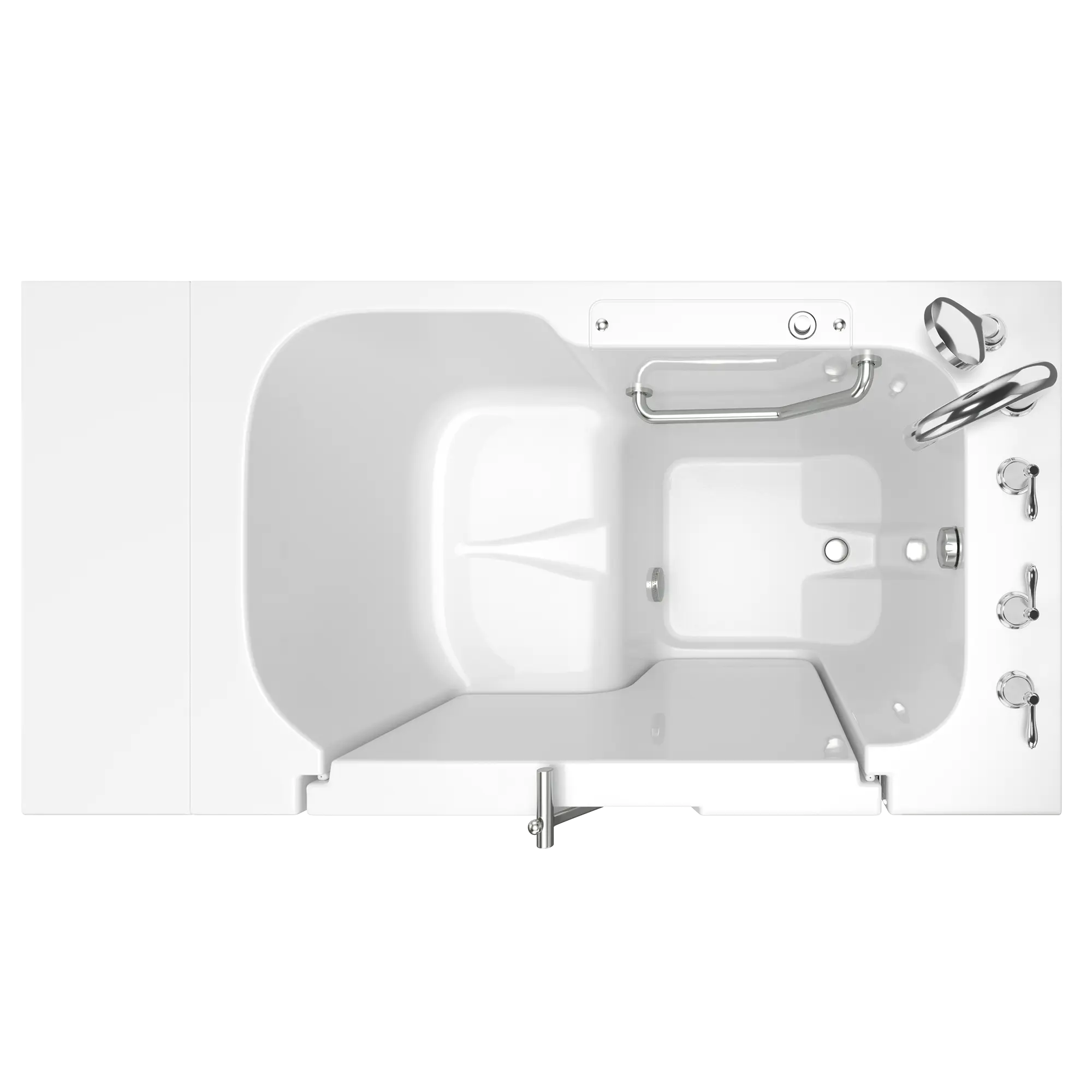 Gelcoat Value Series 32 x 52 -Inch Walk-in Tub With Soaker System - Right-Hand Drain With Faucet // WHITE // 170972_Top_3252OD_709_SRW_SS9OD5232RS-WH_0_CDNwebp.webp