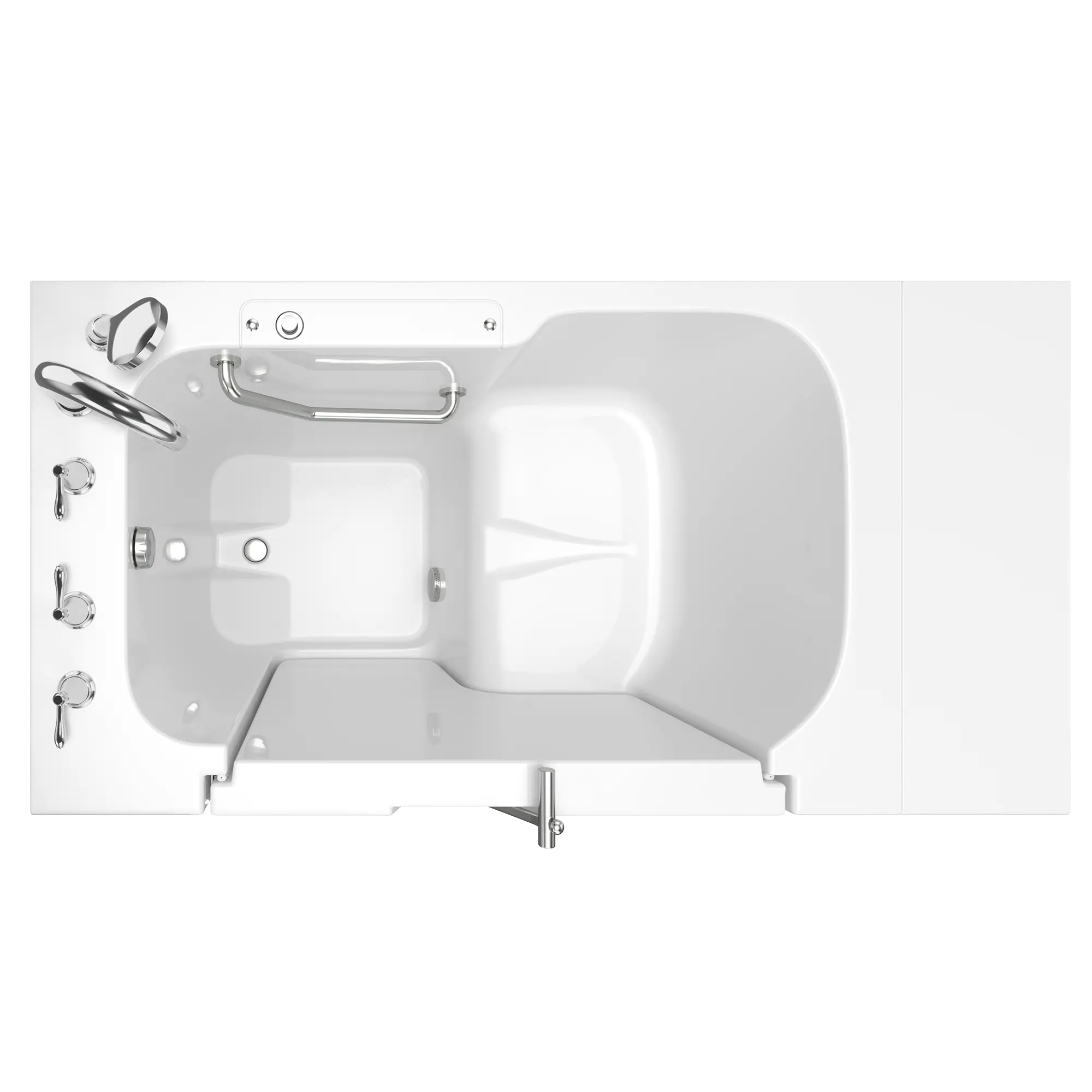 Gelcoat Value Series 32 x 52 -Inch Walk-in Tub With Soaker System - Left-Hand Drain With Faucet // WHITE // 170973_Top_3252OD_709_SLW_SS9OD5232LS-WH_0_CDNwebp.webp