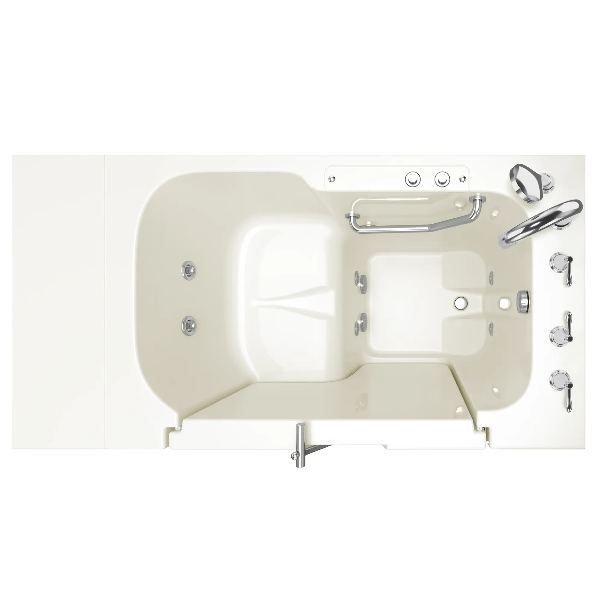 Gelcoat Value Series 32 x 52 -Inch Walk-in Tub With Whirlpool System - Right-Hand Drain With Faucet // LINEN // 170977_Top_3252OD_709_WRL_SS9OD5232RJ-BC_0_CDNwebp.webp