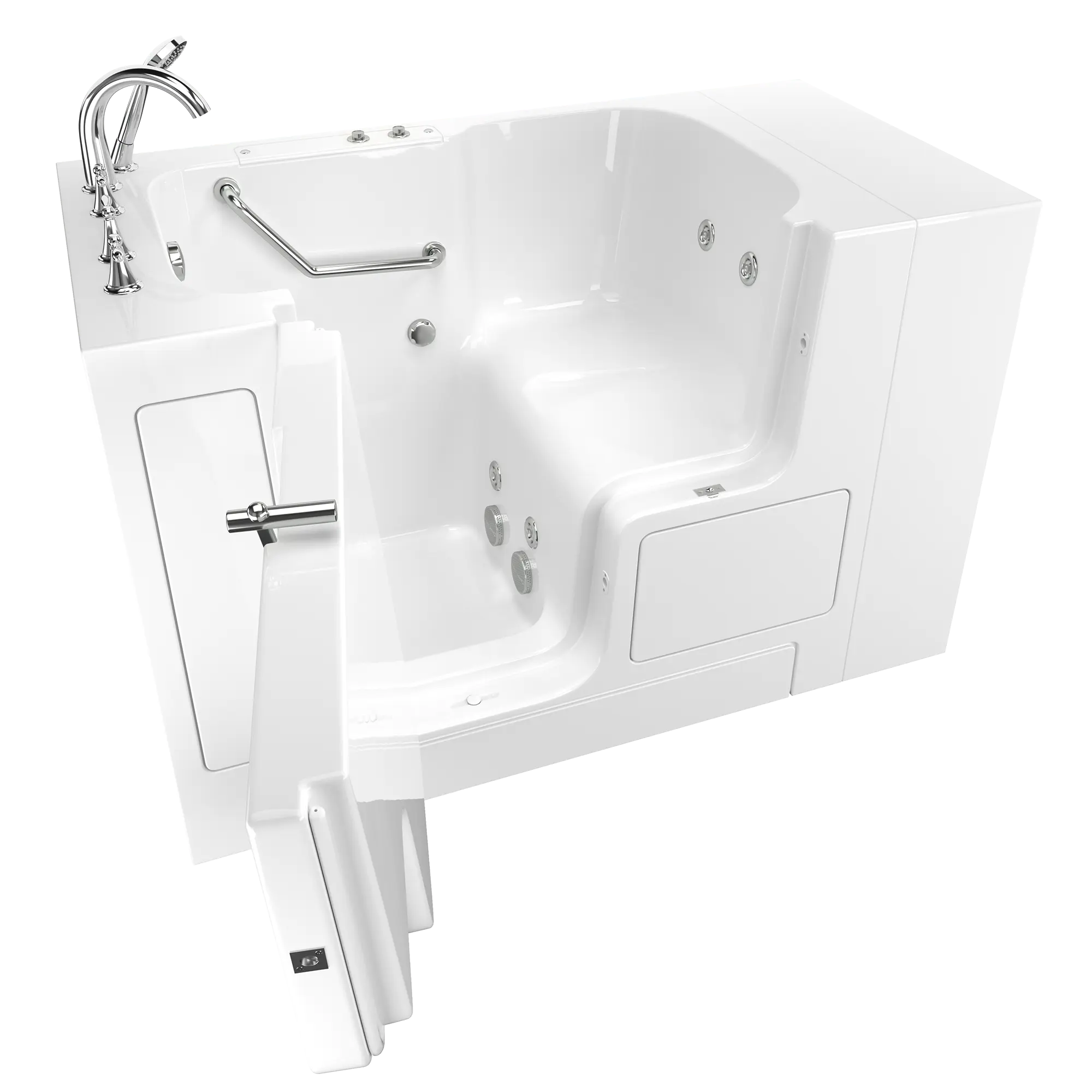 Gelcoat Value Series 32 x 52 -Inch Walk-in Tub With Whirlpool System - Left-Hand Drain With Faucet // WHITE // 170990_3252OD709WLW_SS9OD5232LJ-WH_KO_0_CDNwebp.webp