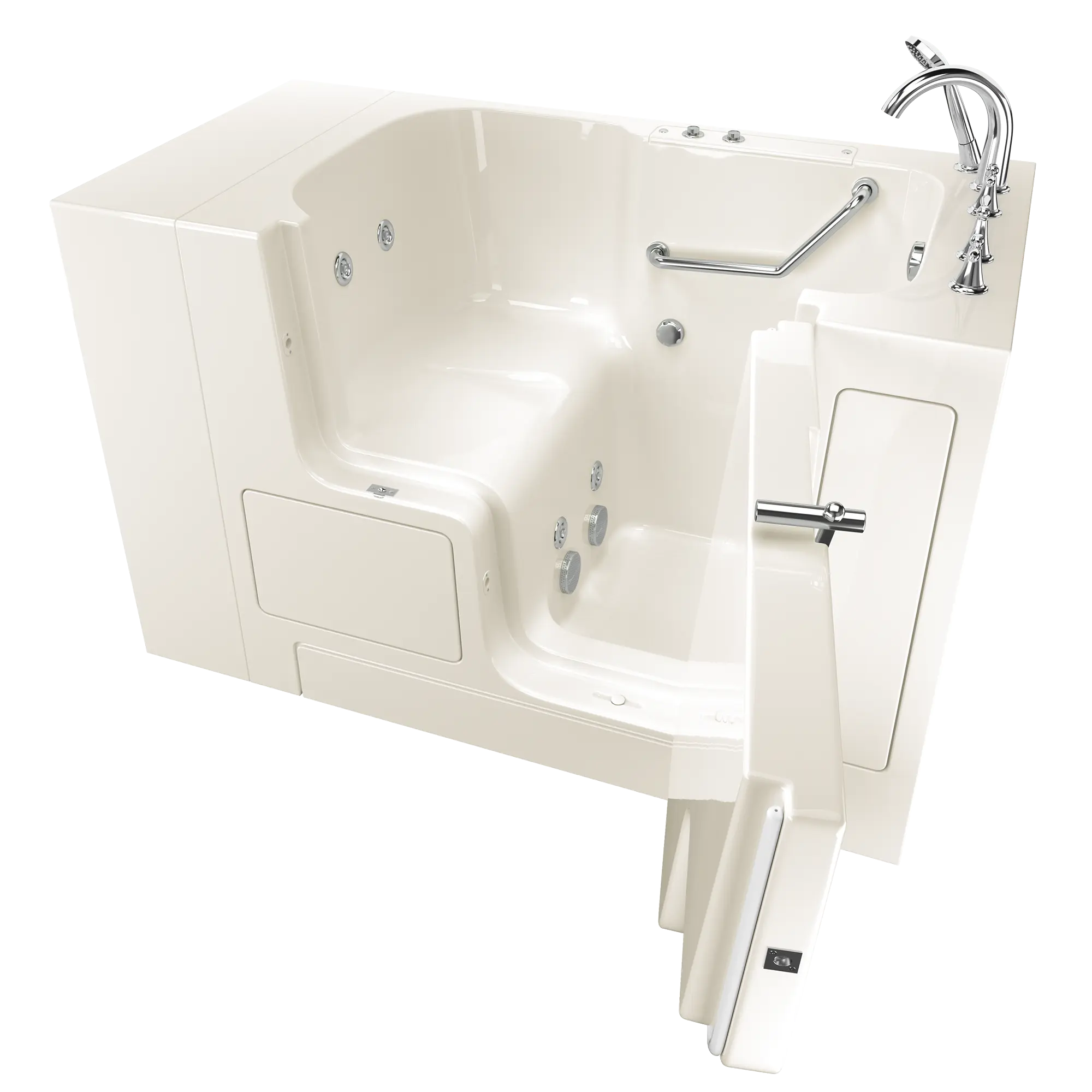 Gelcoat Value Series 32 x 52 -Inch Walk-in Tub With Whirlpool System - Right-Hand Drain With Faucet // LINEN // 170991_3252OD709WRL_SS9OD5232RJ-BC_KO_0_CDNwebp.webp