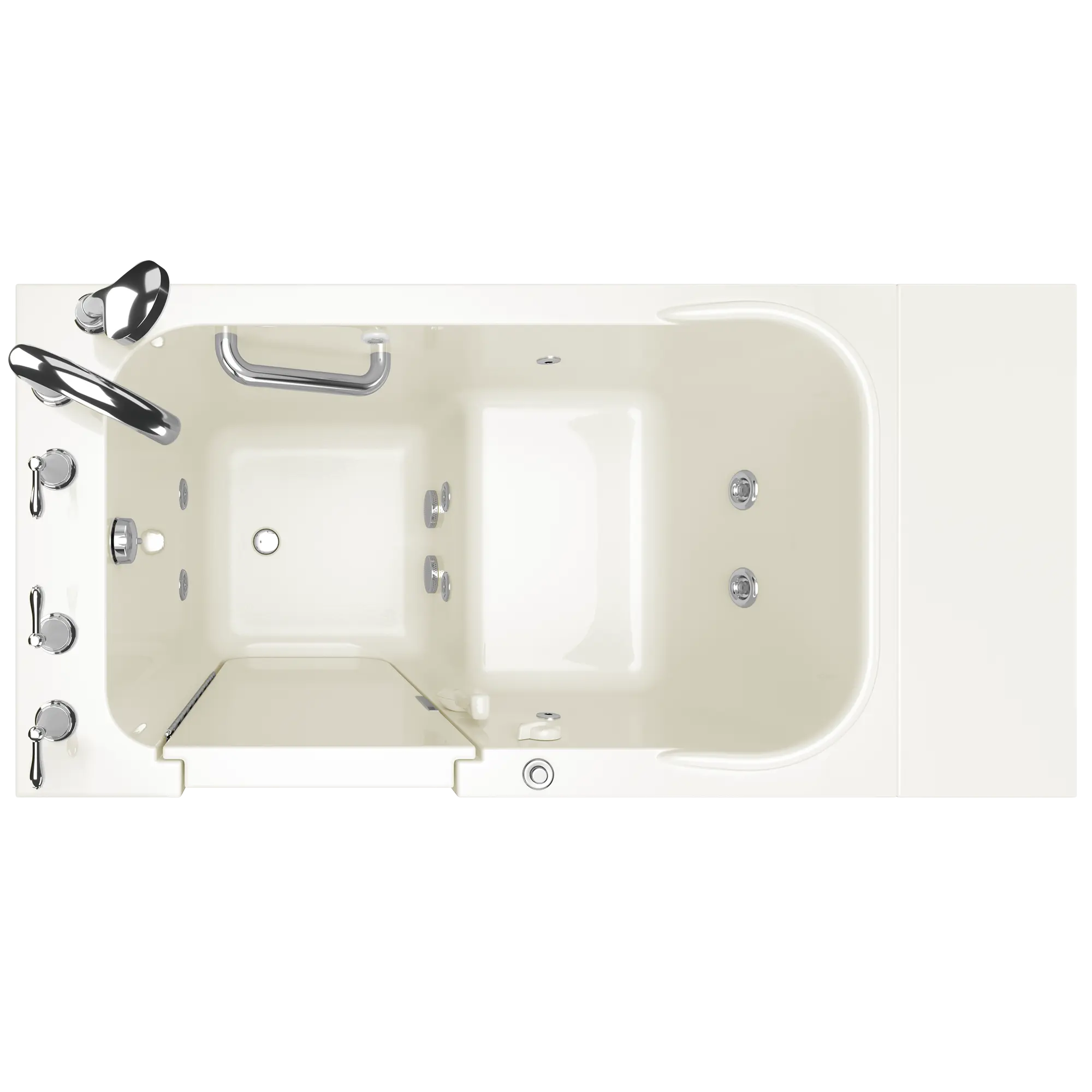Gelcoat Value Series 28x48-inch Walk-in Bathtub with Whirlpool System  Left Hand Door and Drain // LINEN // 171043_Top_2848_409_WLL_0_CDNwebp.webp