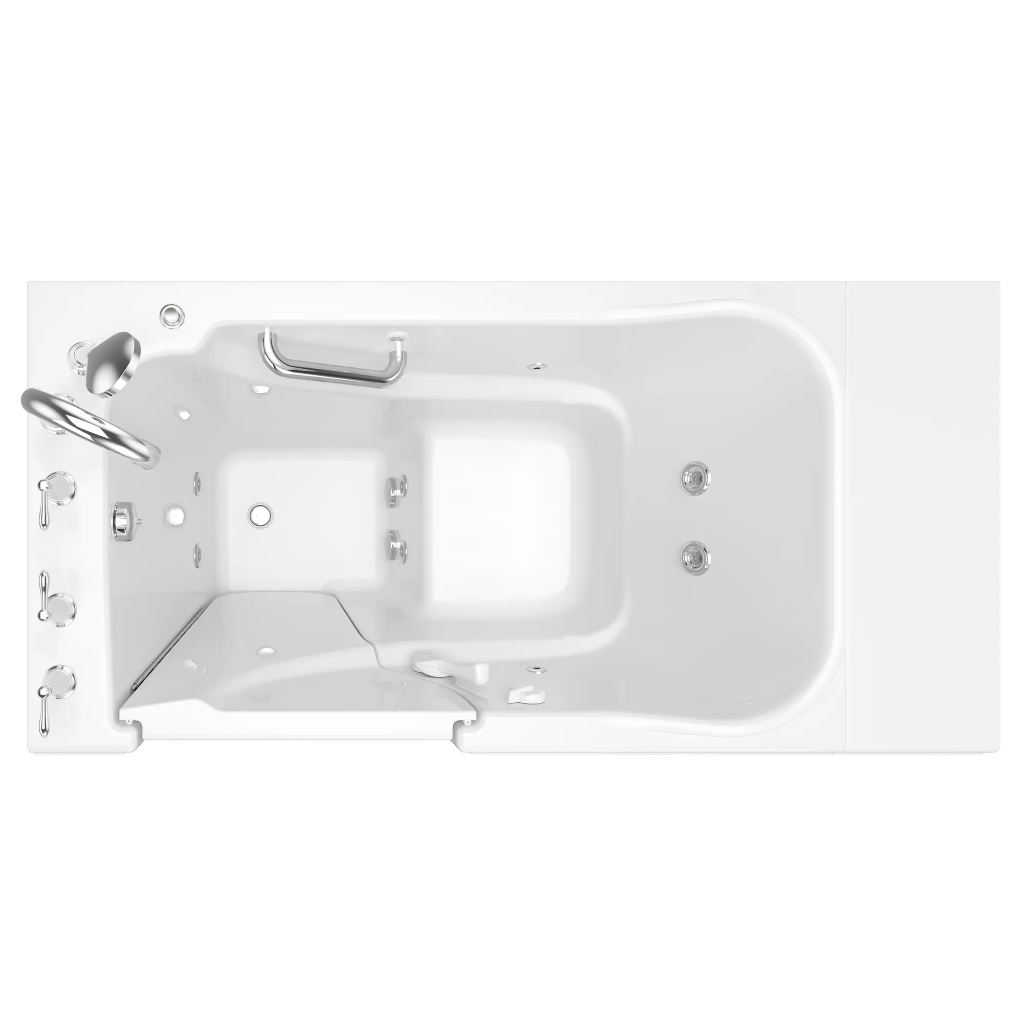 Gelcoat Value Series 30x52 Inch Walk-In Bathtub with Whirlpool Massage System - Left Hand Door and Drain // WHITE // 171068_Top_3052_409_WLW_0_CDNwebp.webp