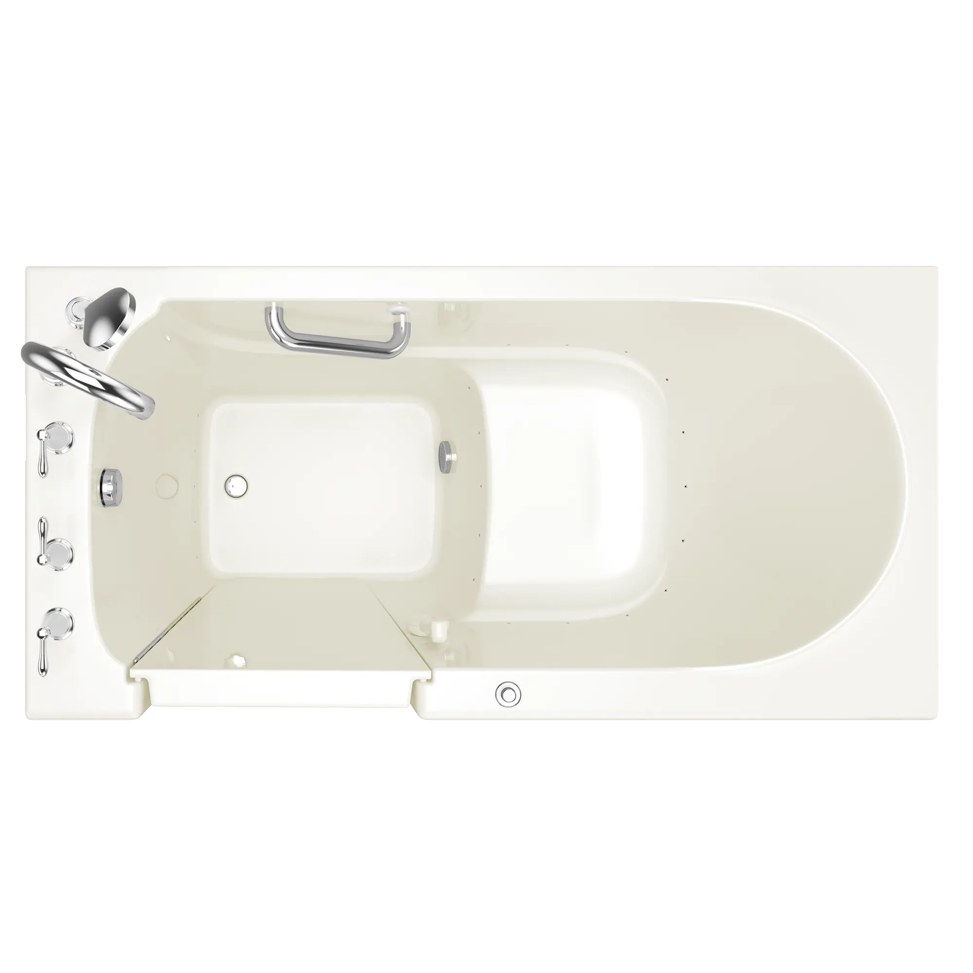 Gelcoat Value Series 30x60 Inch Walk-In Bathtub with Air Spa System - Left Hand Door and Drain // LINEN // 171076_Top_3060_409_ALL_0_CDNwebp.webp