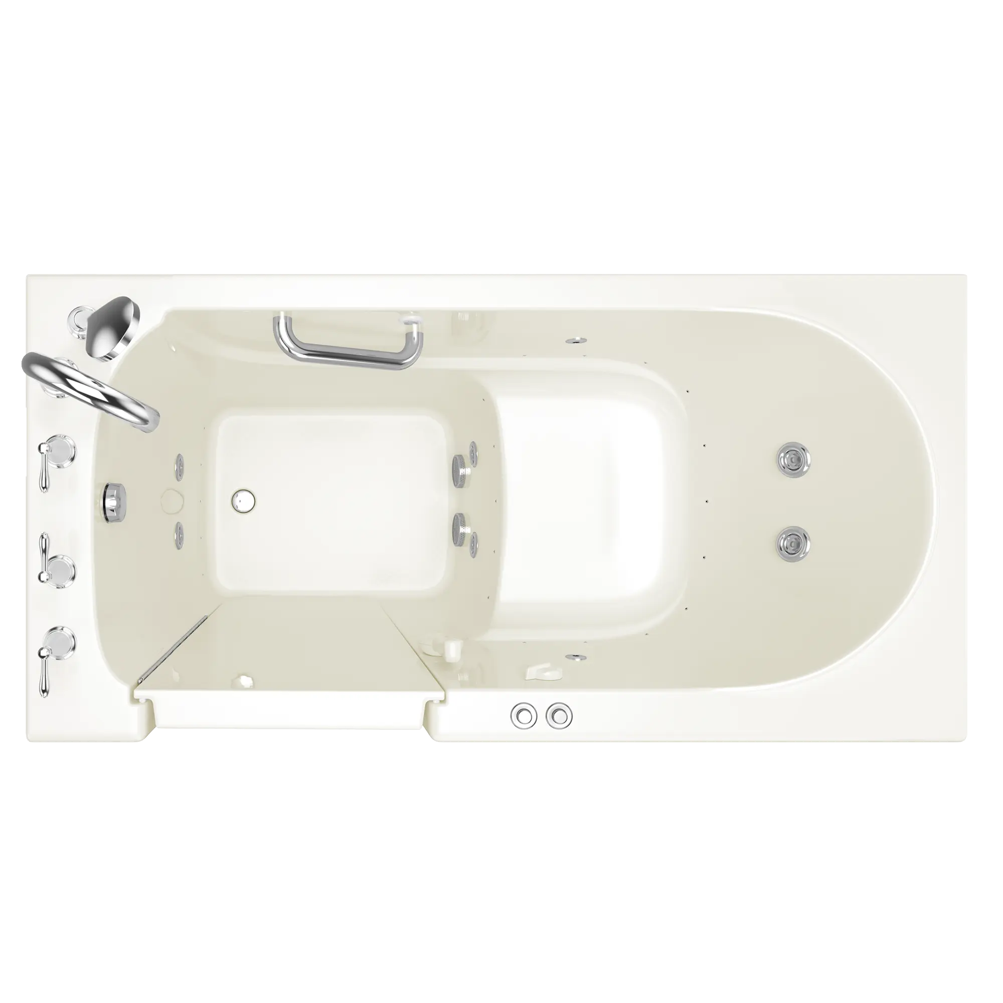 Gelcoat Value Series 60x30-Inch Walk-In Bathtub with Combination Whirlpool and Air Spa System - Left Hand Door and Drain // LINEN // 171078_Top_3060_409_CLL_0_CDNwebp.webp