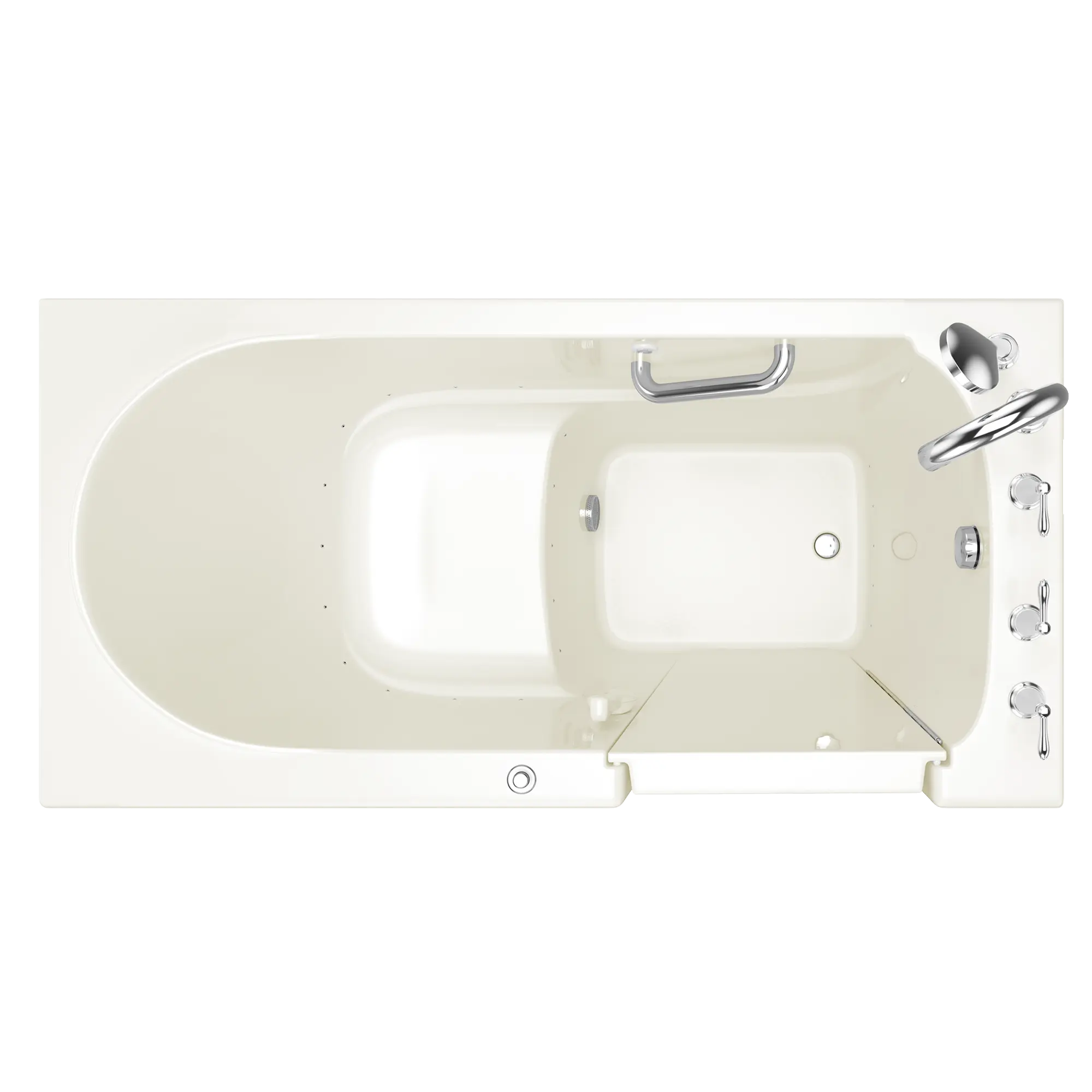 Gelcoat Value Series 30x60 Inch Walk-In Bathtub with Air Spa System - Right Hand Door and Drain // LINEN // 171084_Top_3060_409_ARL_0_CDNwebp.webp