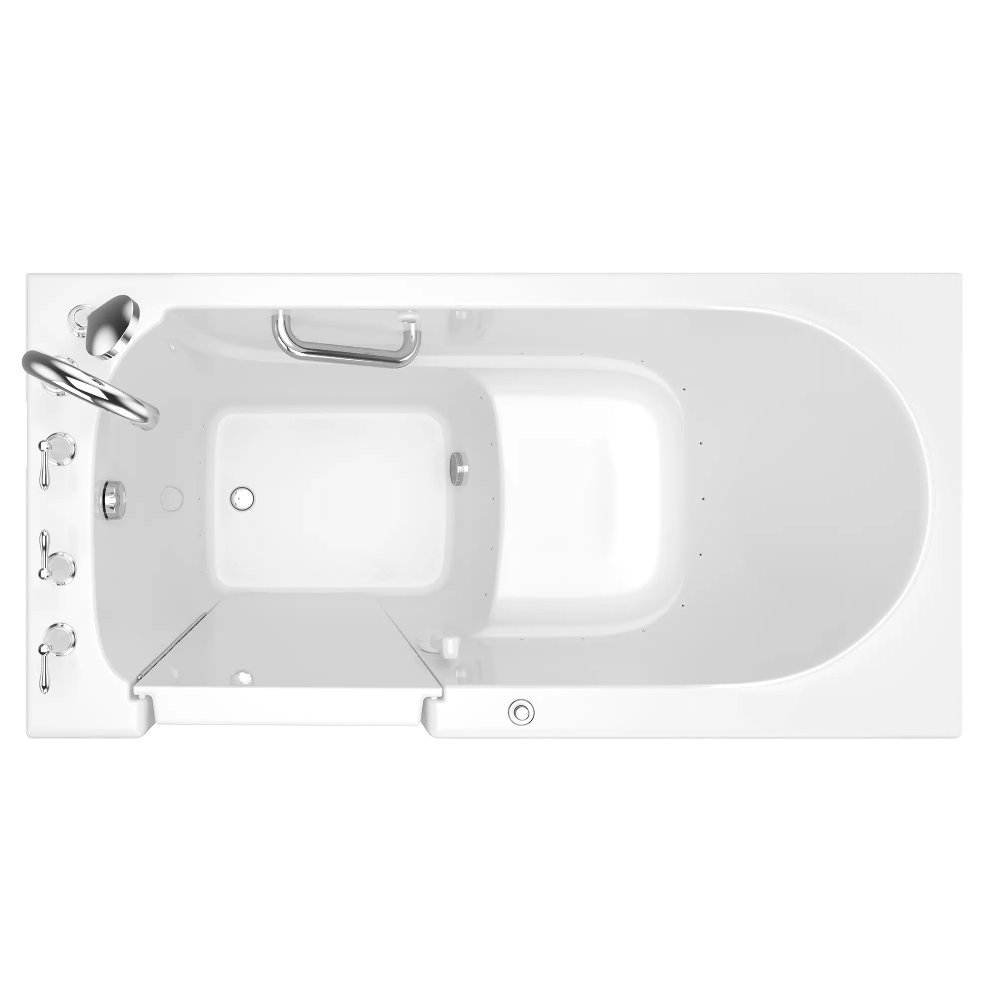Gelcoat Value Series 30x60 Inch Walk-In Bathtub with Air Spa System - Left Hand Door and Drain // WHITE // 171085_Top_3060_409_ALW_0_CDNwebp.webp