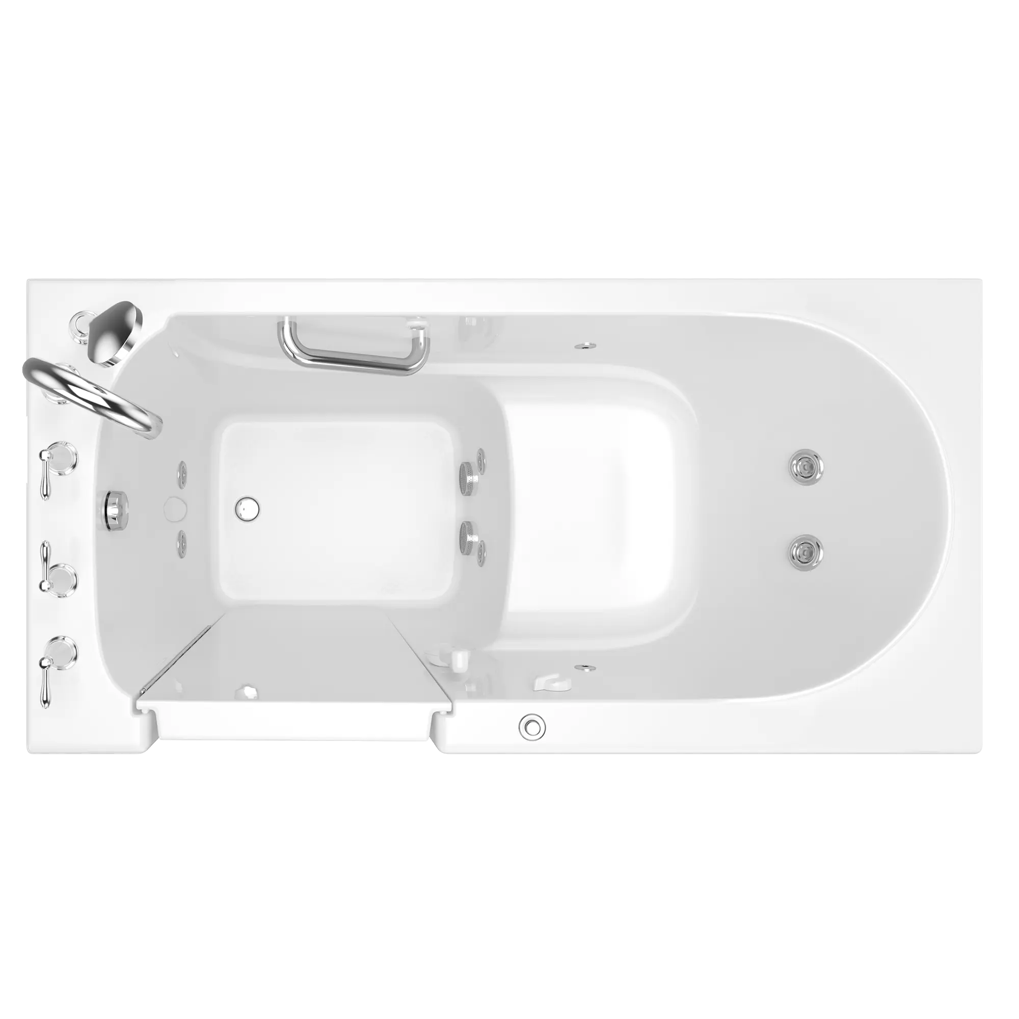 Gelcoat Value Series 60x30-Inch Walk-In Bathtub with Whirlpool Massage System - Left Hand Door and Drain // WHITE // 171087_Top_3060_409_WLW_0_CDNwebp.webp