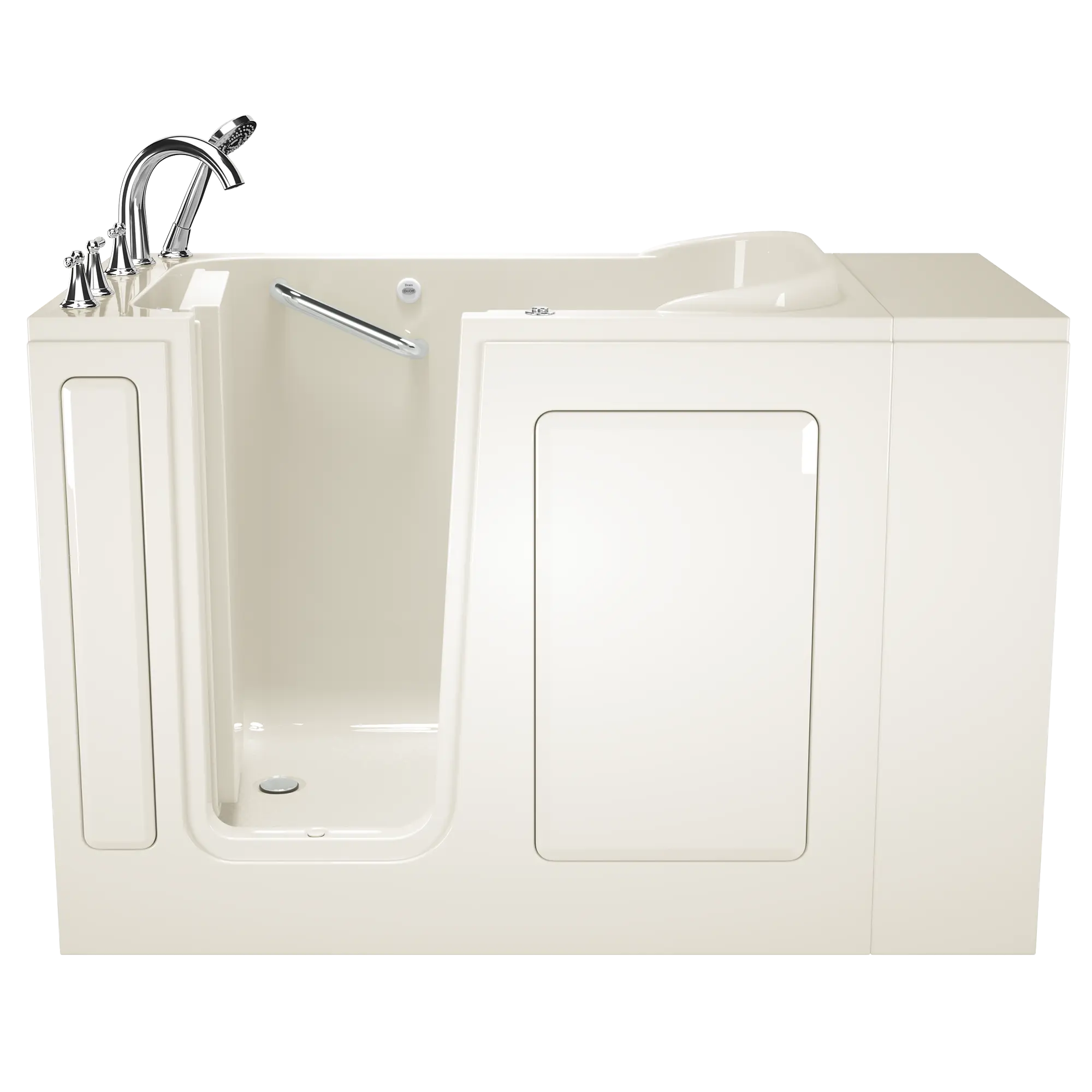Gelcoat Value Series 28x48-inch Walk-in Bathtub with Whirlpool System  Left Hand Door and Drain // LINEN // 171096_Front_2848_409_ALL_WLL_0_CDNwebp.webp