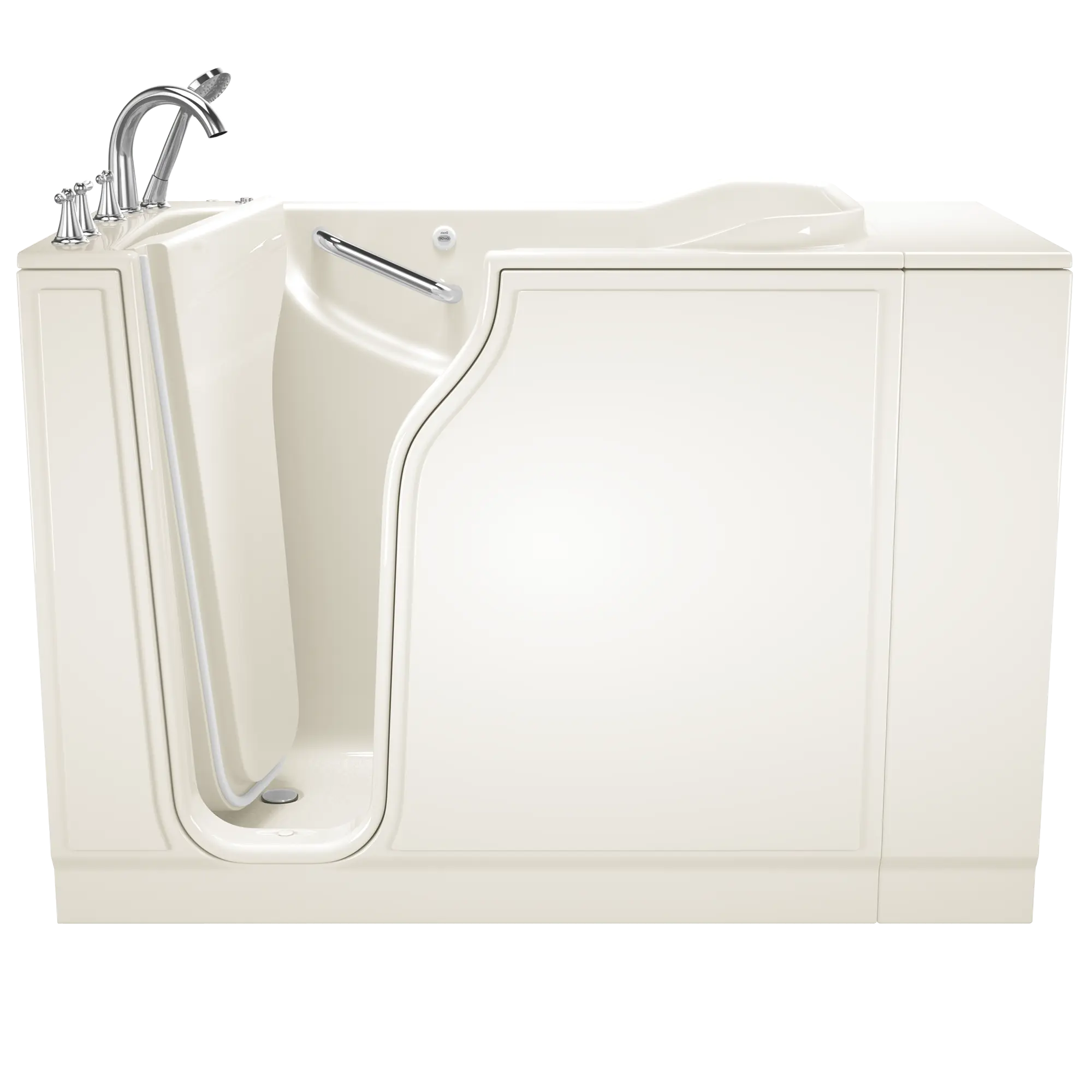 Gelcoat Value Series 30x52 Inch Walk-In Bathtub with Whirlpool Massage System - Left Hand Door and Drain // LINEN // 171097_Front_3052_409_ALL_WLL_0_CDNwebp.webp